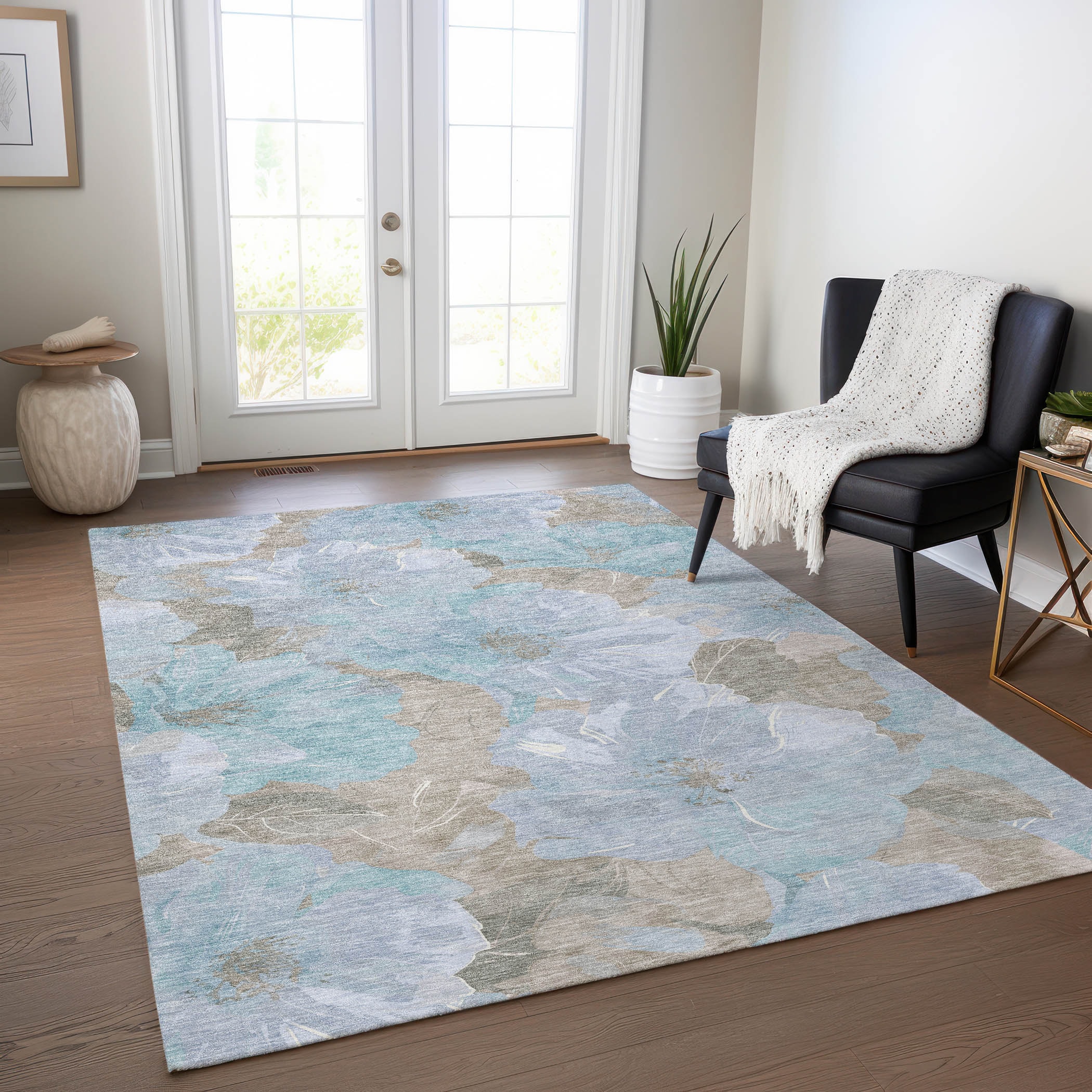 Addison Rugs ACN1546SK30X46 Chantille ACN1546SK 2 x 3 (ft) Polyester Sky Rectangular Indoor/Outdoor Geometric Machine washable Area rug