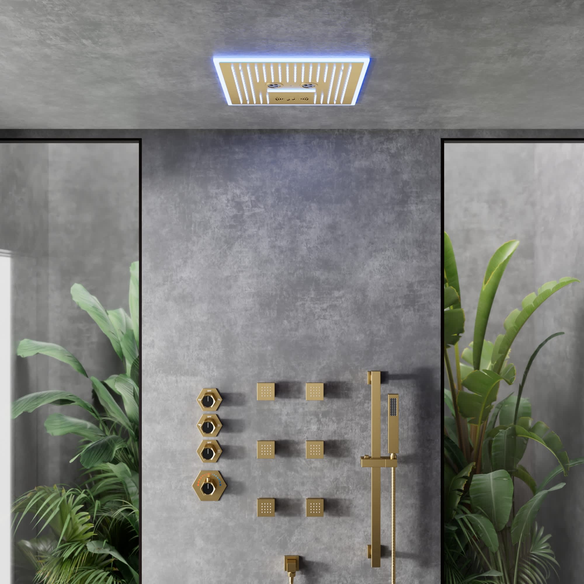 EVERSTEIN SFS-1047-GD16 Showerhead-Bar-Panels - View #3