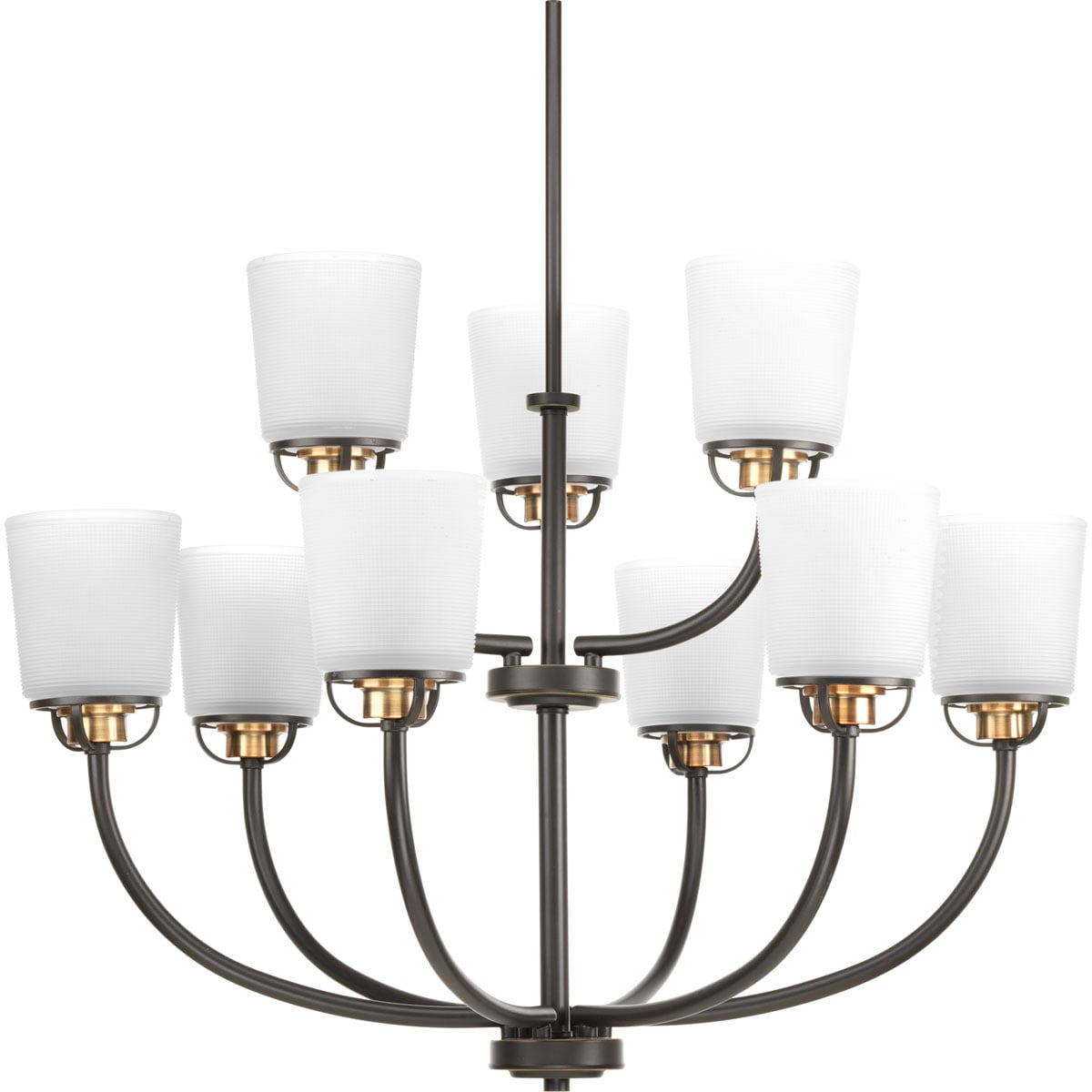 Progress Lighting P400010-020 West Village 9 -Light Antique Bronze Transitional For Use in Bedrooms, Dining Rooms, Foyers, Kitchens, Living Rooms Chandelier