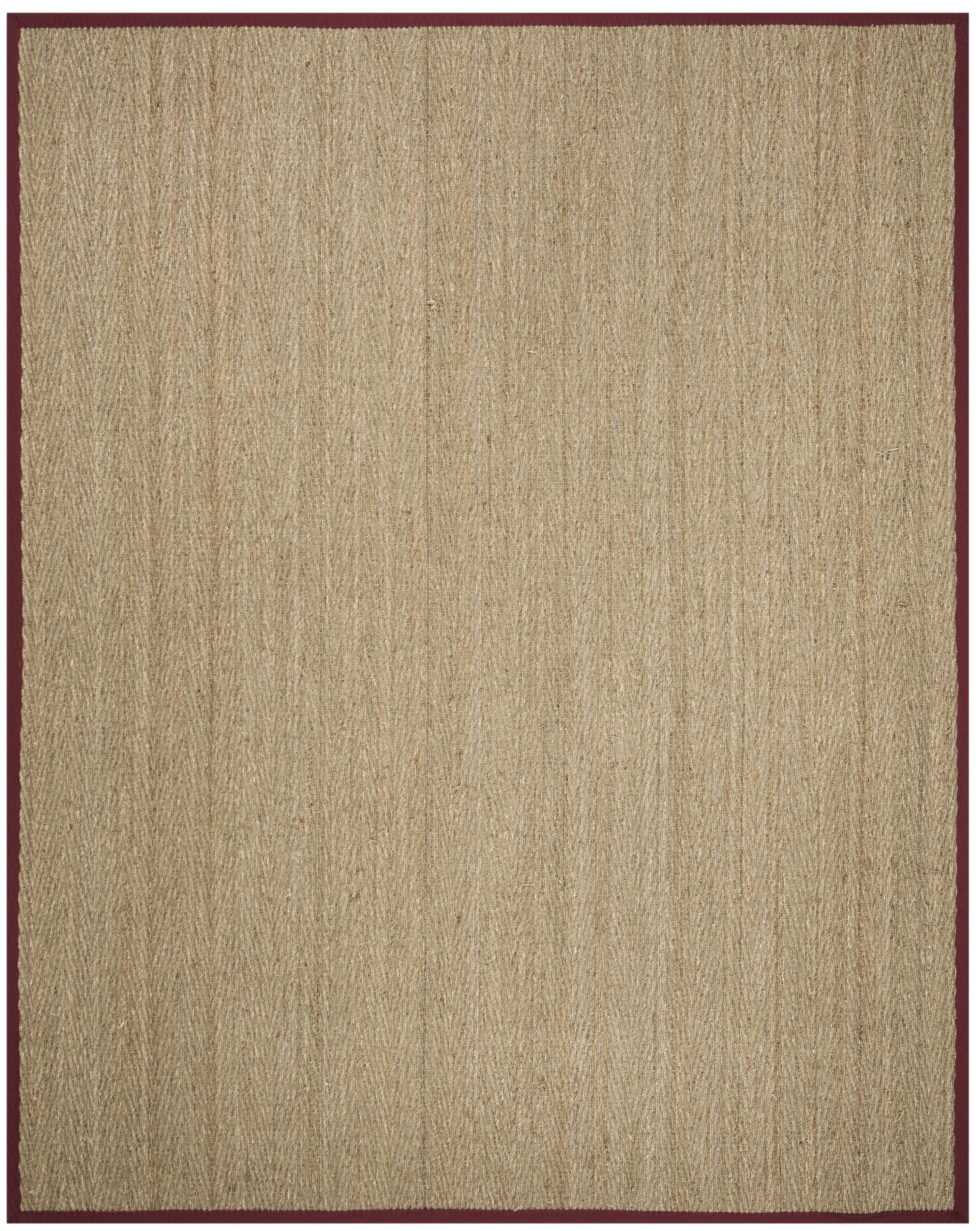 Safavieh NF115D-8 Natural Fiber Montauk 8 x 10 (ft) Loomed Seagrass Natural/Red Rectangular Indoor Chevron Coastal Area rug