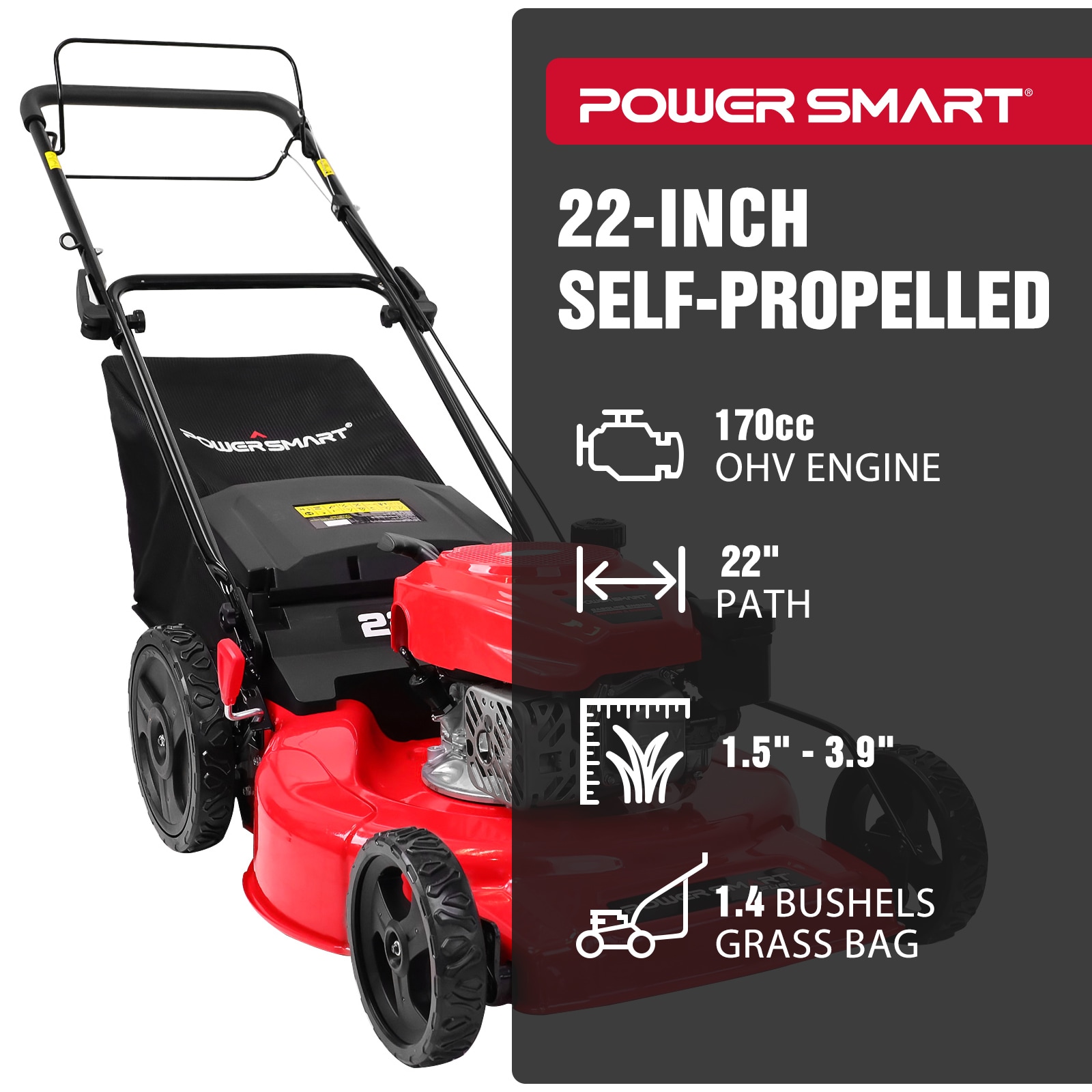 PowerSmart V8622S1-L Gas-Walk-Behind-Mowers - View #2