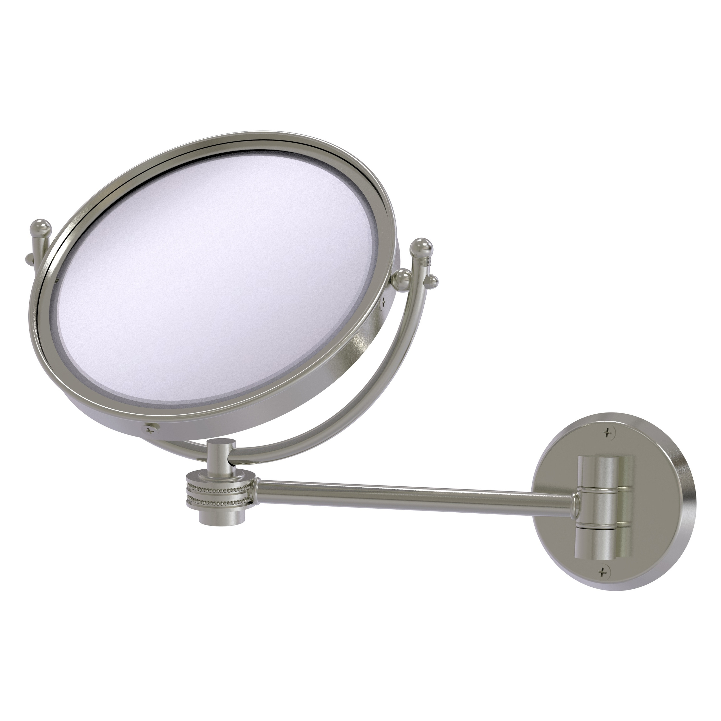 8-in x 10-in Satin Gold Double-sided 2X Magnifying Wall-mounted Vanity Mirror | - Allied Brass WM-5D/2X-SN