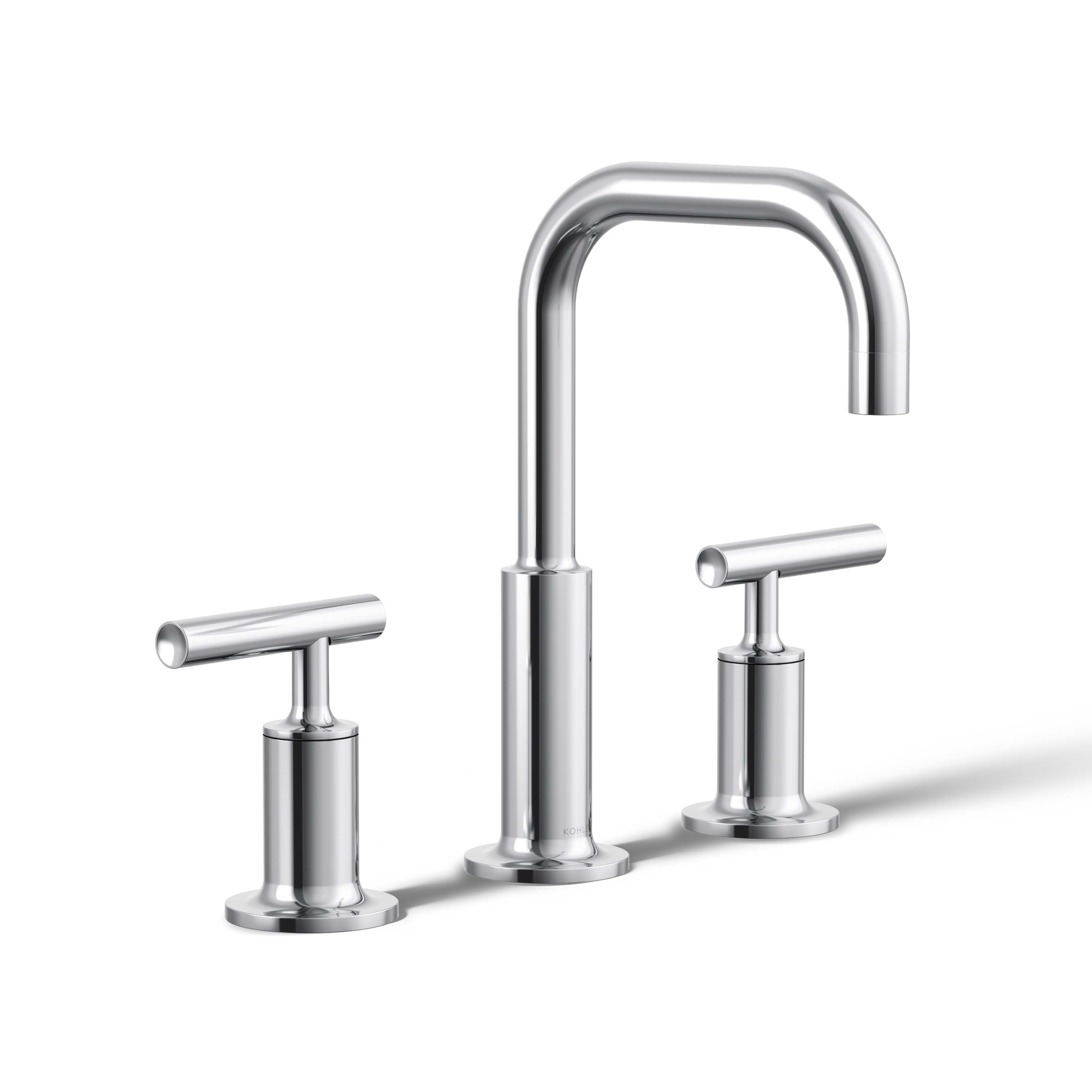 Purist Polished Chrome 8" Widespread Bathroom Sink Faucet with Low Lever Handles