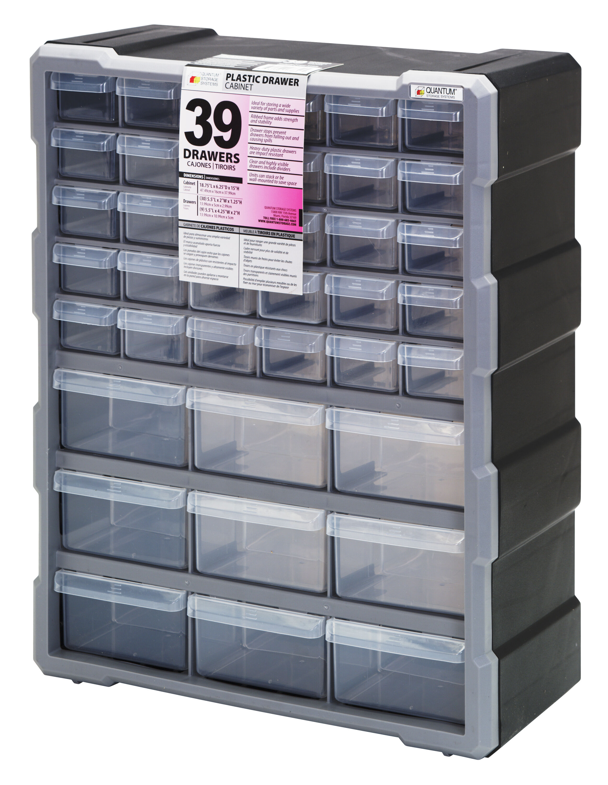 Plastic Storage Drawers - 39-Drawer Screw Organizer by Stalwart