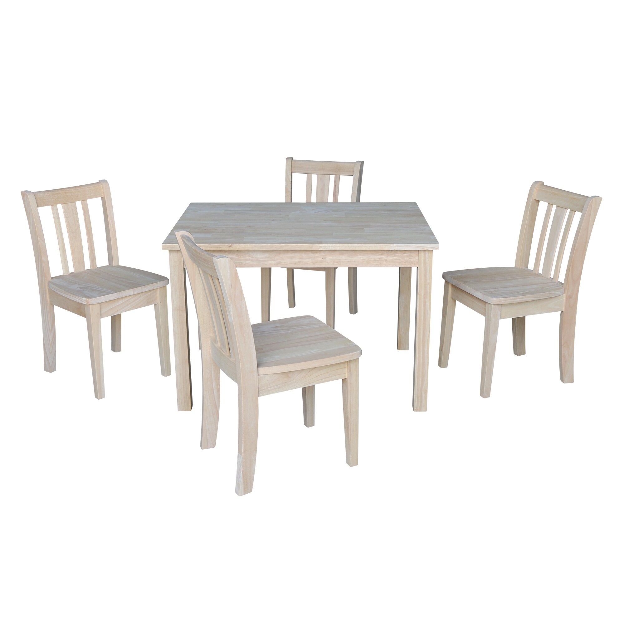 International Concepts K-2532-CC105-4 Unfinished Rectangular Kid's Play Table ( Set of 4 Chairs)