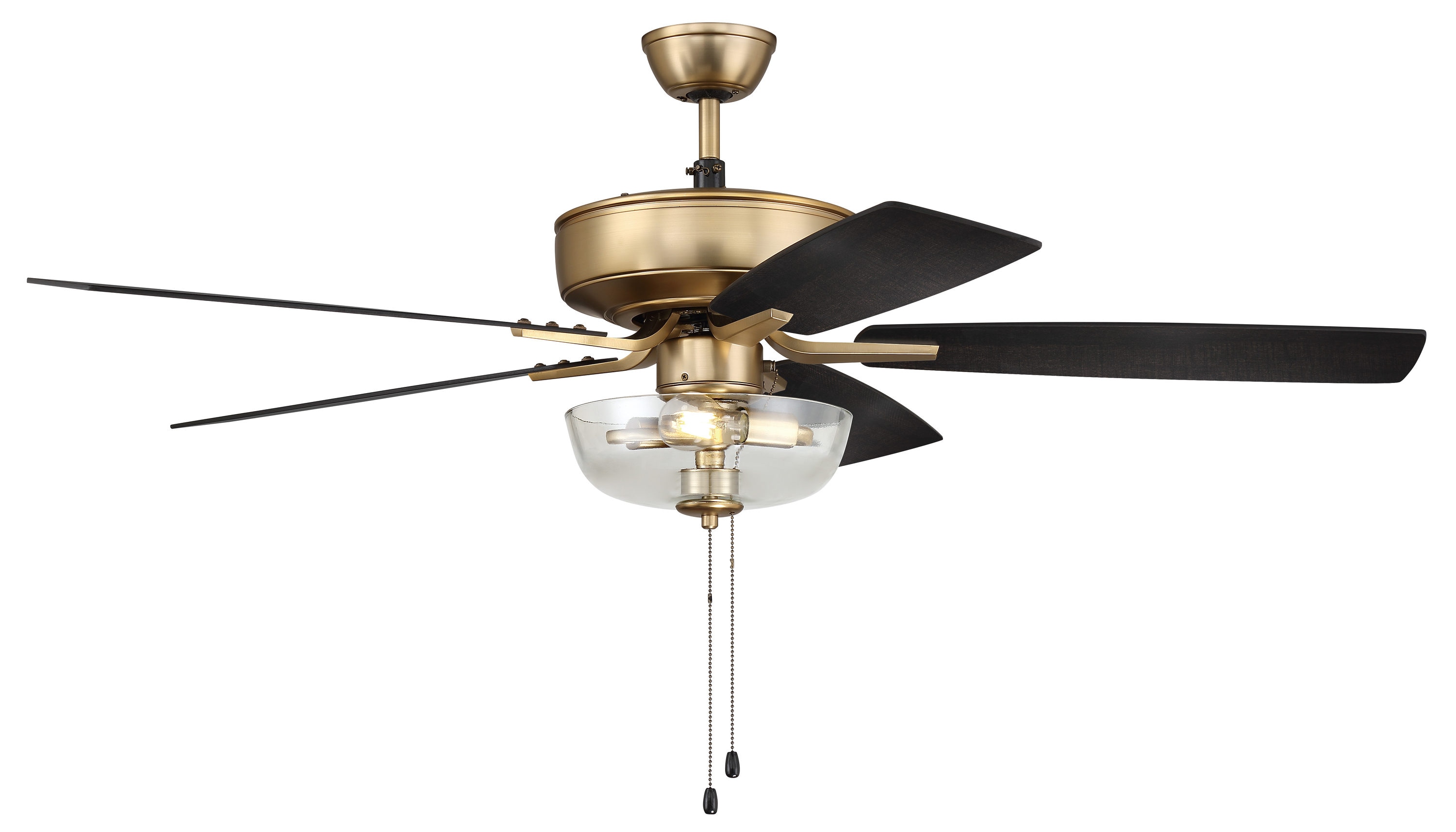 clear and gold ceiling fan