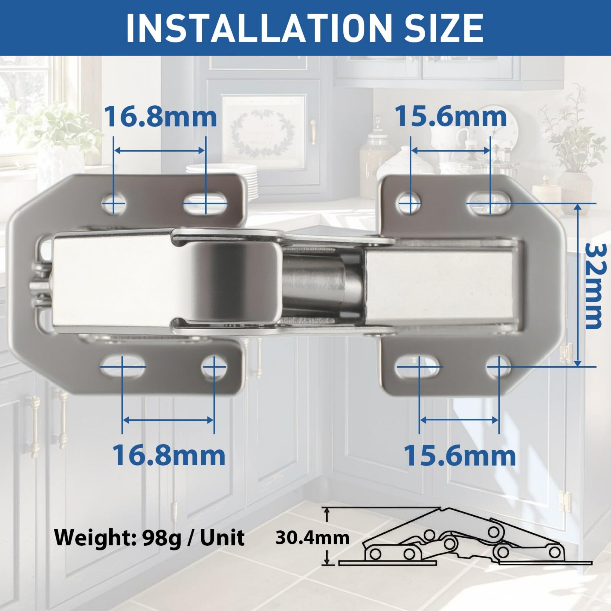 Wudkey L4-GP2H5N Cabinet-Hinges - View #2