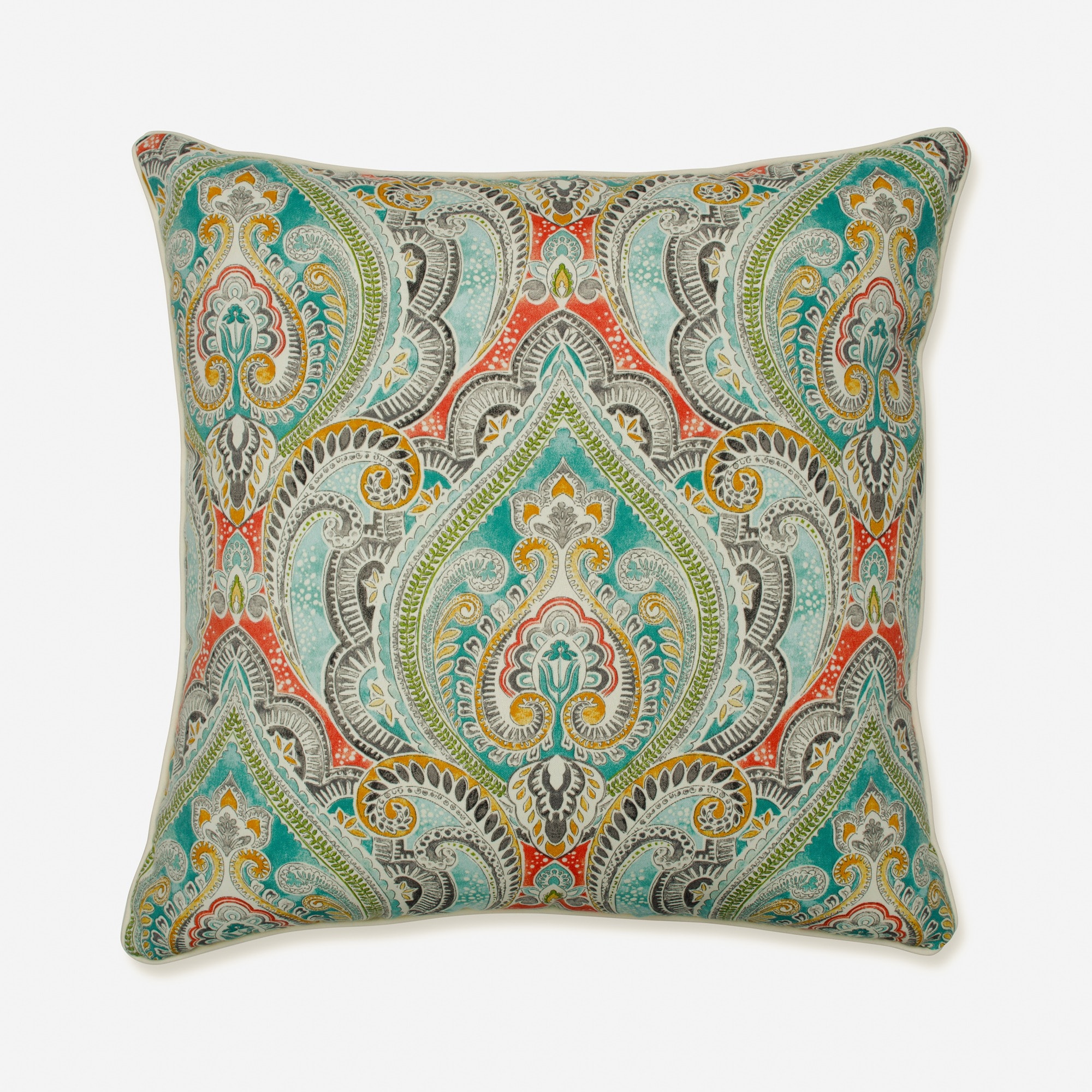 Pillow Perfect 621227 Pretty Witty Reef Paisley Blue Square Throw Pillow