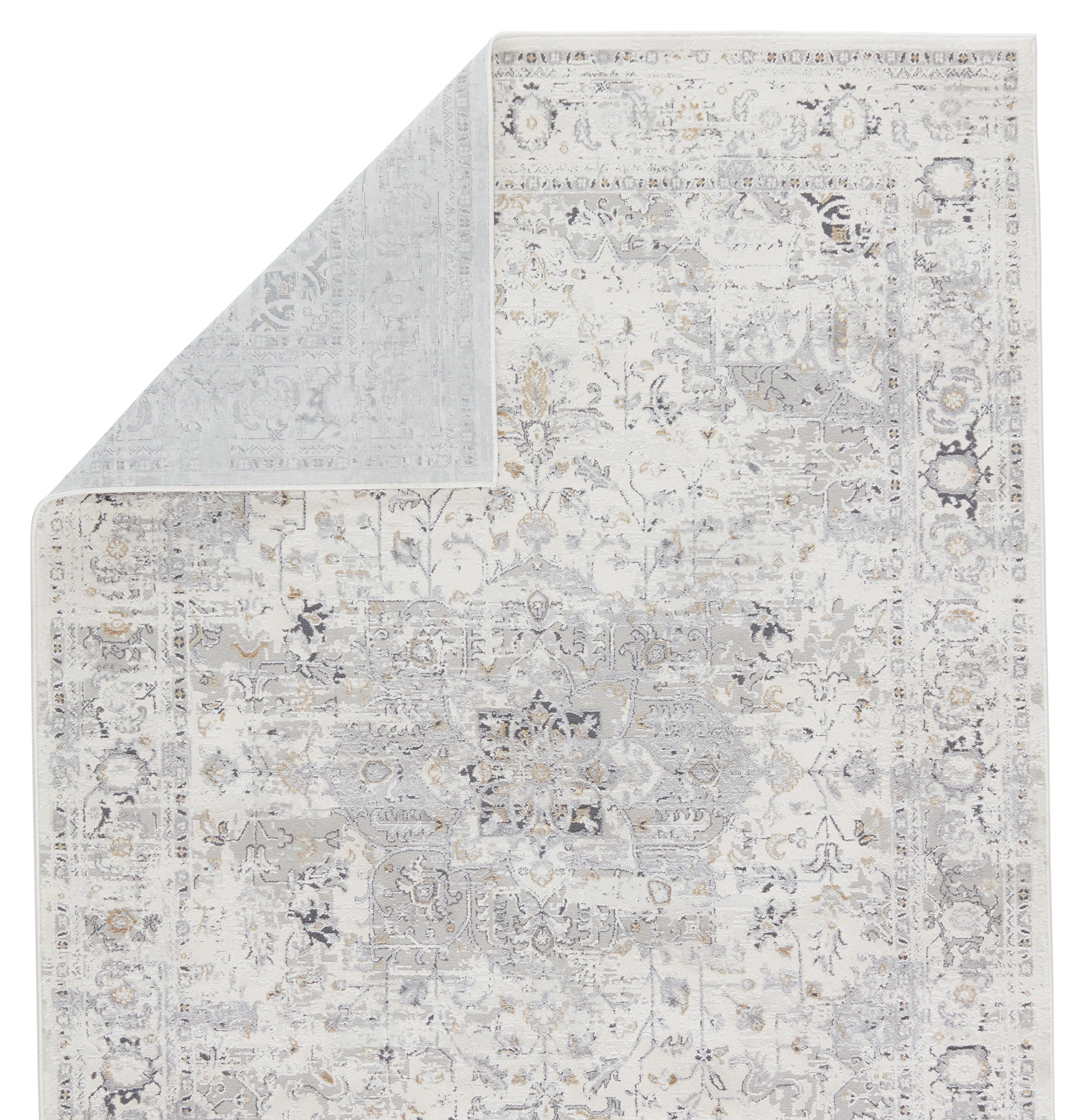 Solace Ellington Medallion 9'x13' Gray Synthetic Area Rug