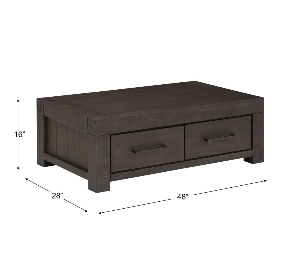Modus Furniture Heath Basalt Grey Wood Modern Coffee Table with Storage ...