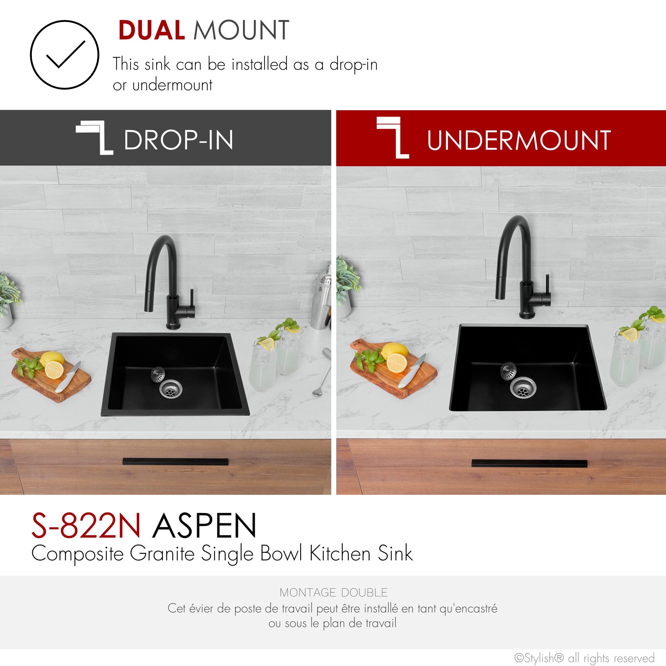 Stylish S-822N1 Kitchen-Sinks - View #10