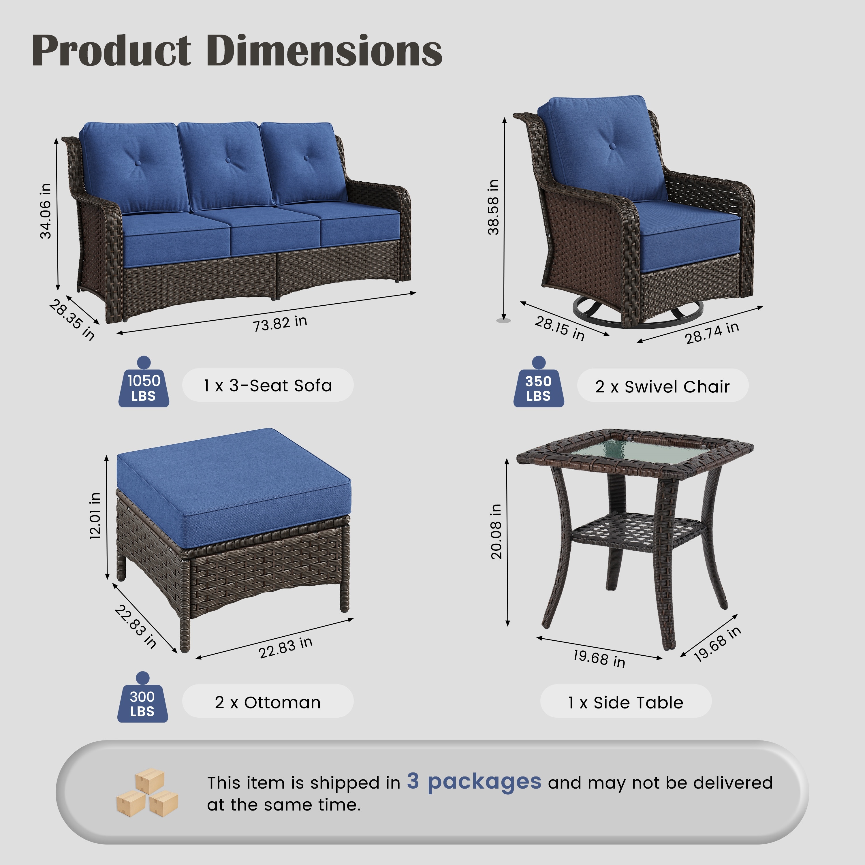 AURA OUTDOOR LS-ORCS-135BU Patio-Conversation-Sets - View #9