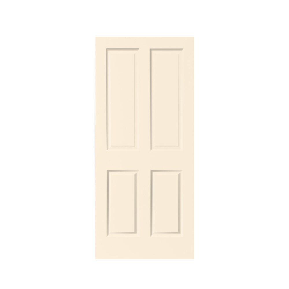 CALHOME DOOR-4PANEL-30VP 30-in x 80-in Beige Stained MDF Hollow core Single Barn Door (Hardware Not Included)
