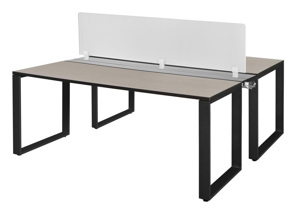 Regency STBSPD7224PLBK Structure 58-in White Modern/Contemporary 2-person Desk
