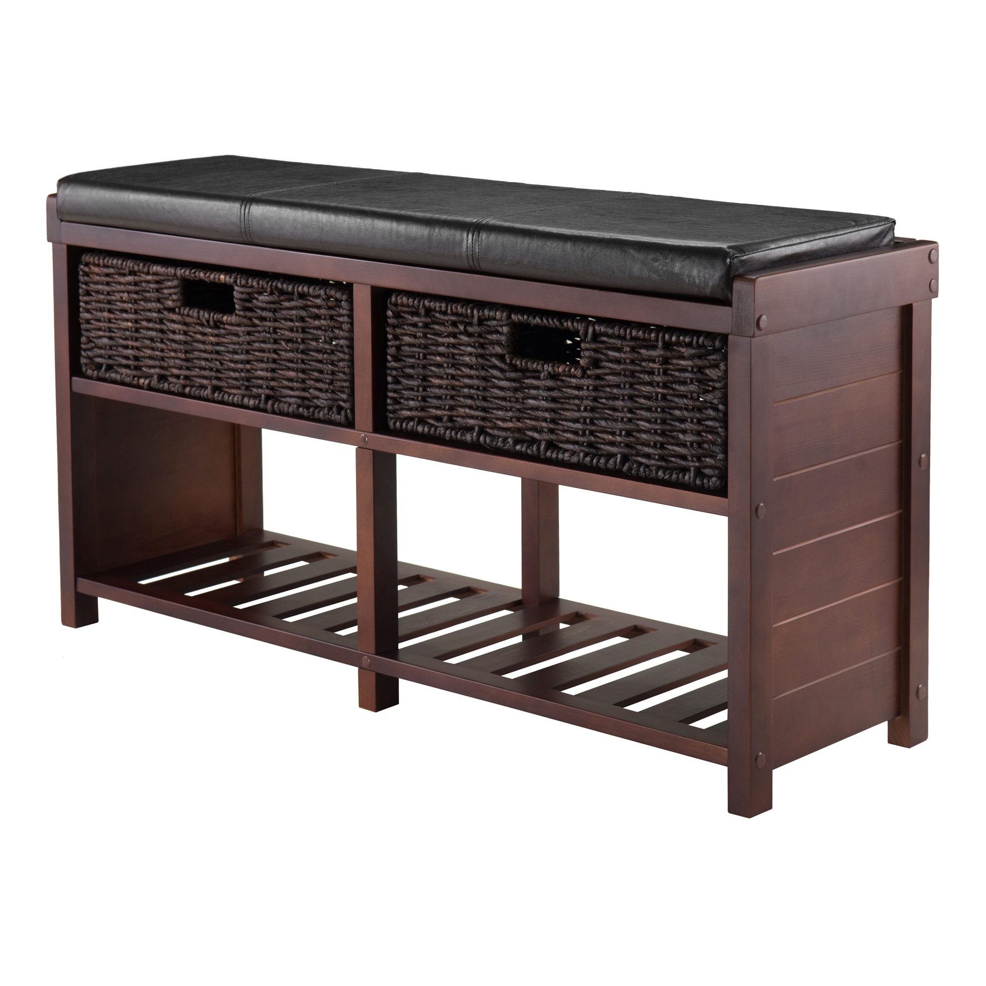 Winsome Wood 40438 Colin Casual Cappuccino/Chocolate/Espresso Storage Bench with Storage 38.19-Inches x 11.81-Inches x 20.24-Inches