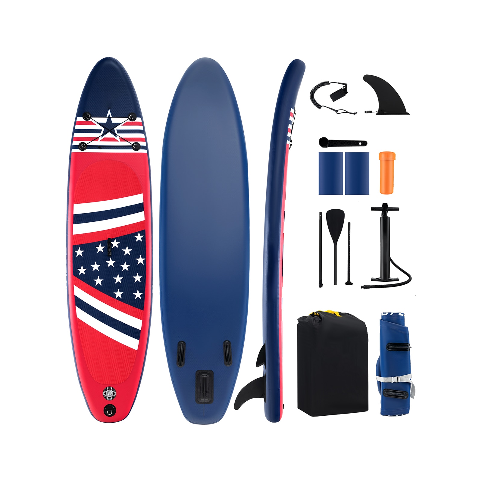 Slickblue Inflatable Stand Up Paddle Board with Drop Triple Fins Adjustable Paddle for Lake River or Ocean