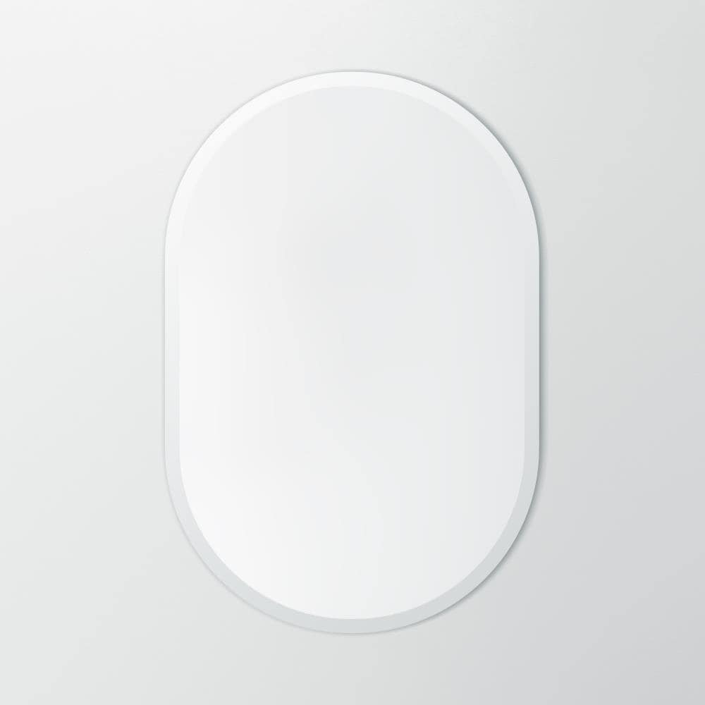 Elegant Beveled Edge Frameless Oval Vanity Mirror 24"x36"