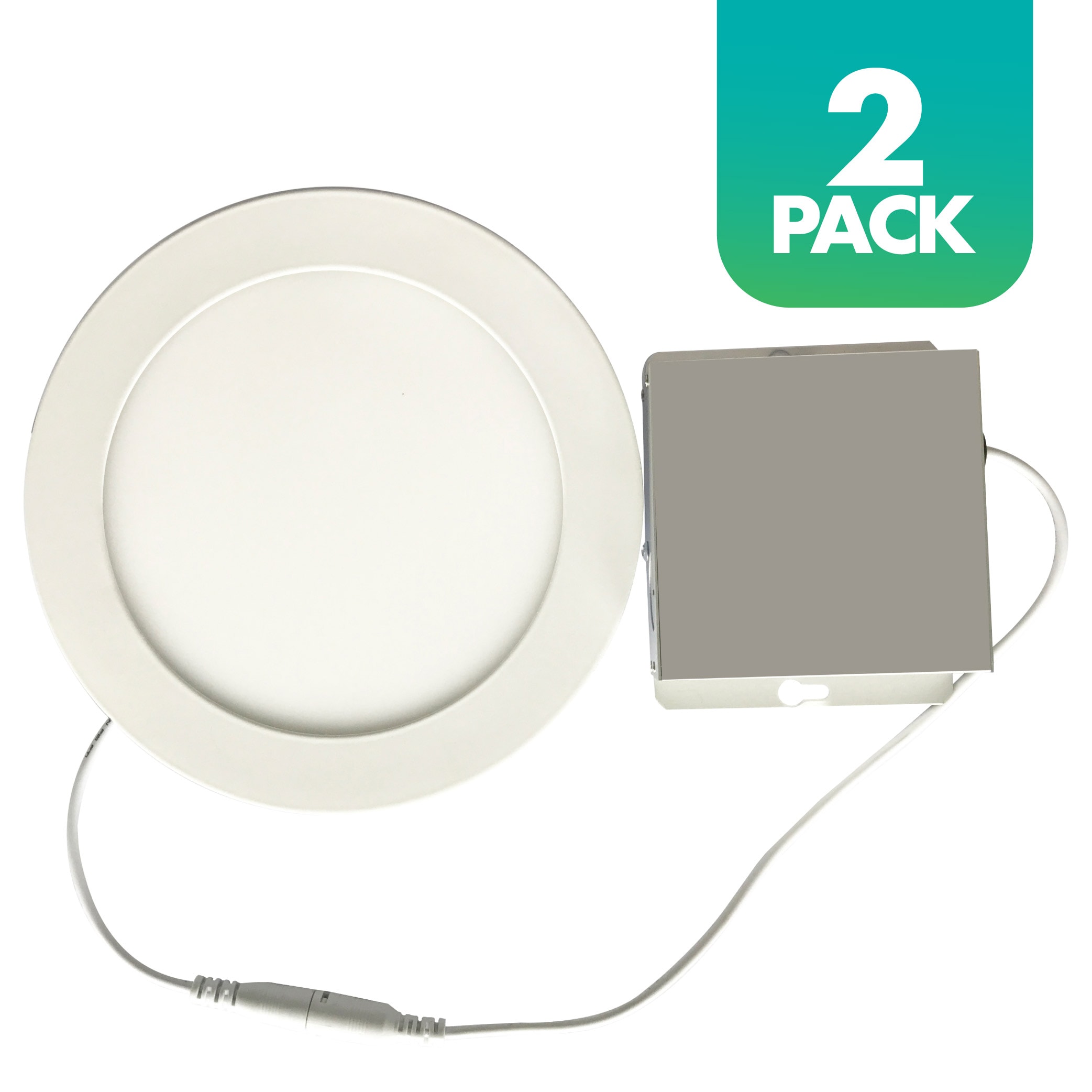 Simply Conserve L12DLS630D-2PK LED Integrated Recessed Downlight White 5-in or 6-in 800 -Lumens Neutral Round Dimmable LED Canless Damp rated Recessed Downlight 2 -Pack