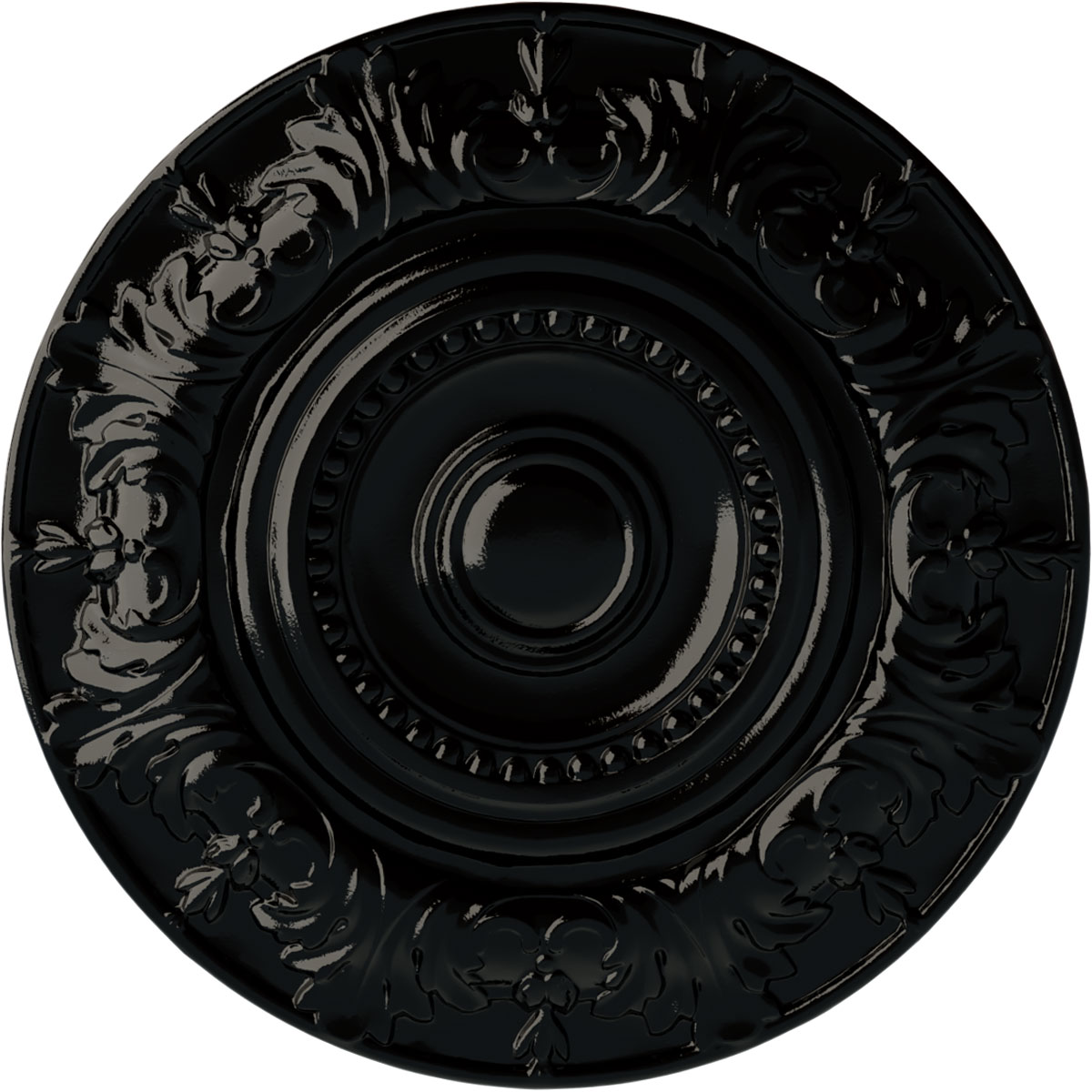 Ekena Millwork CM20BXBPS Biddix 20.875-in W x 20.875-in L Painted Black Pearl Polyurethane Whole Ceiling Medallion