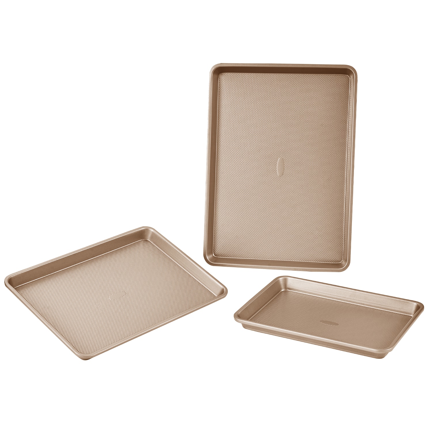 GIVIMO 3-Piece Nonstick Carbon Steel Baking Pan Set Stackable Cookie Sheet Tray with Silicone Handles for Cookie Cake Muffin Bread #LW038GIVSS587