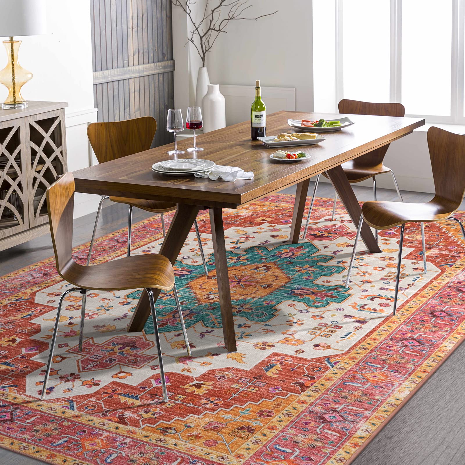 Lahome AR-DNE-007-P4 8 x 10 (ft) Pink Dornier Persian Style Tufted Floral Area Rug