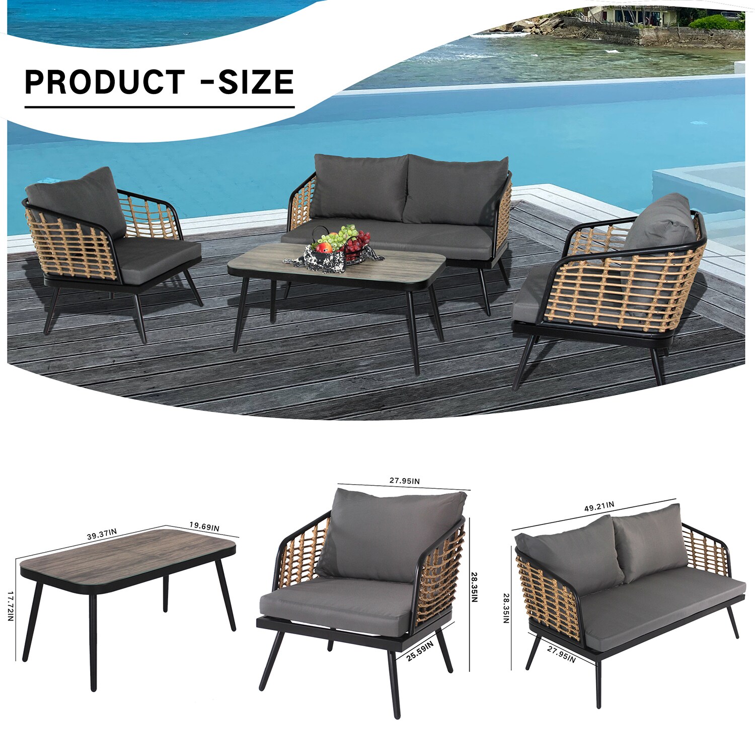 SINOFURN SYC540001GY Patio-Conversation-Sets - View #6