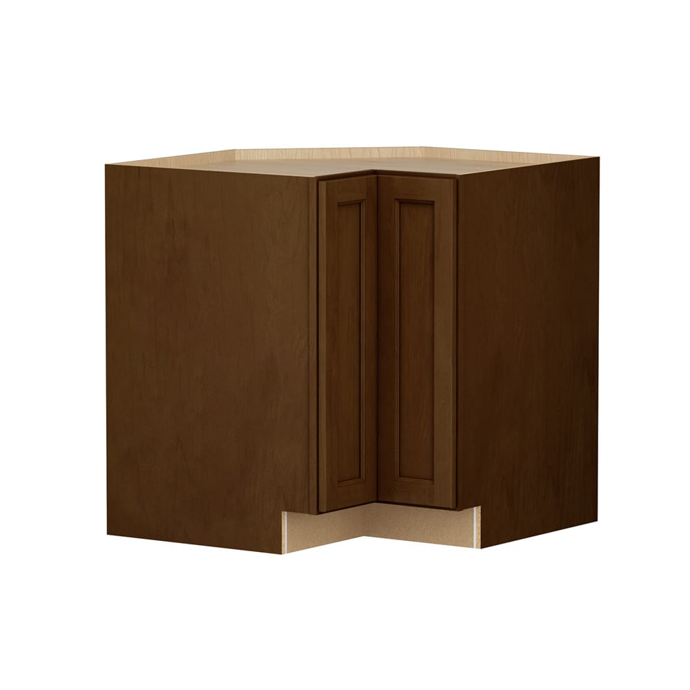 Shenandoah Glasson 33-in W x 34.5-in H x 24-in D Truffle Stained L-Shaped Corner Base Fully Assembled Cabinet Recessed Panel Transitional