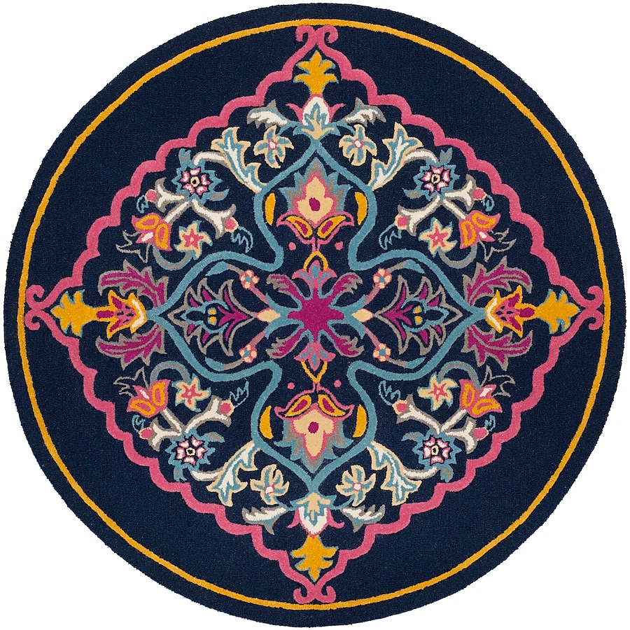 Safavieh Bellagio Nijar 5 x 8 Navy Blue/Multi Indoor Floral/Botanical Global Handcrafted Area Rug Safavieh Bellagio Nijar 5 x 8 Navy Blue/Multi Indoor Floral/Botanical Global Handcrafted Area Rug