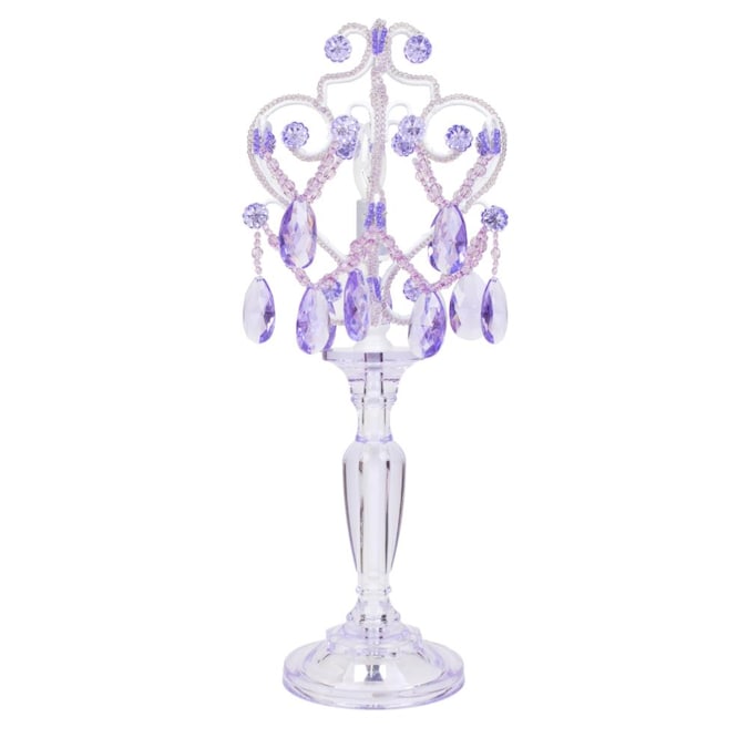Room Lamp Purple Chandelier Table, Purple Crystal Table Lamps
