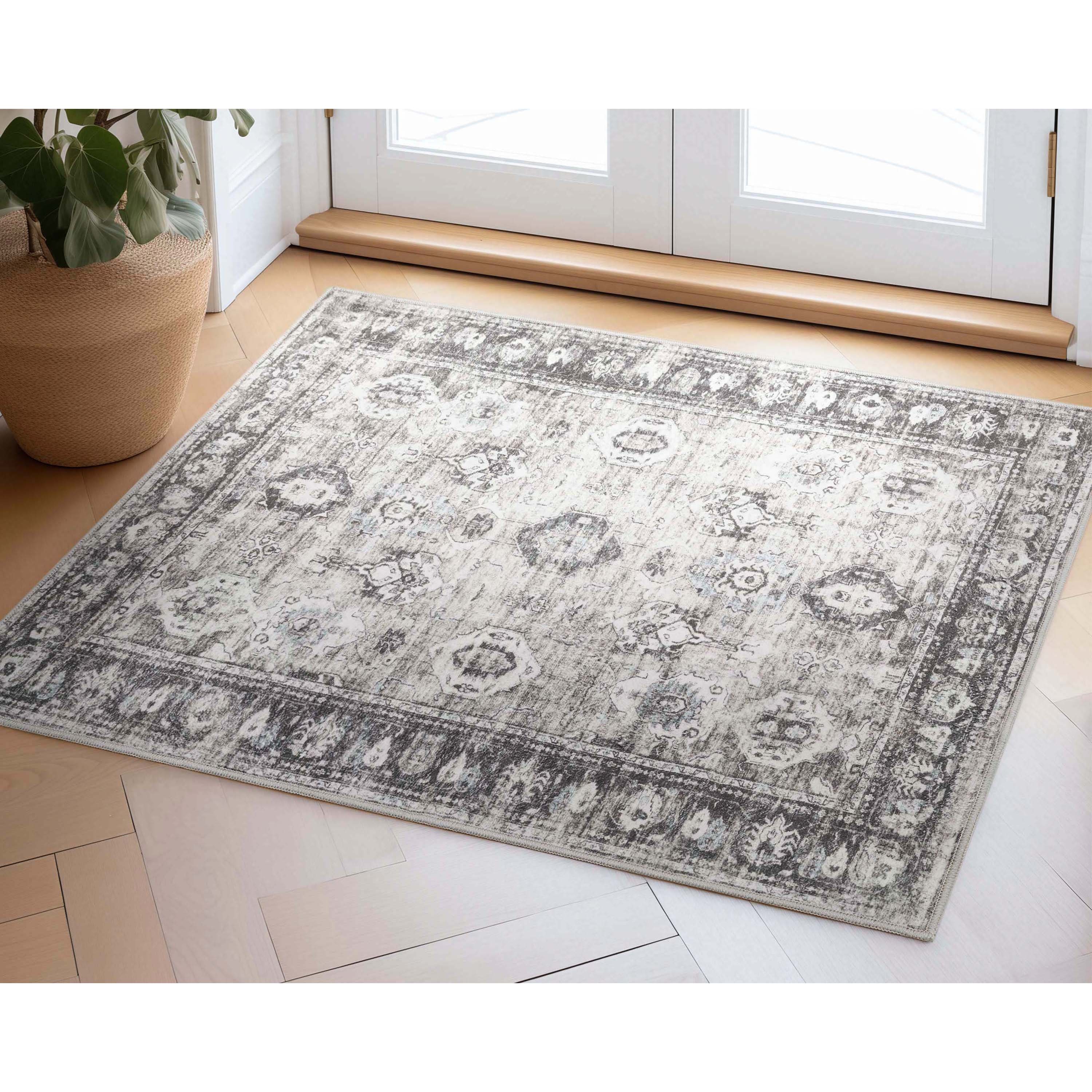 Well Woven EBP-17-3 Elle Basics 2 x 3 (ft) Flatweave Polyester Grey Rectangular Indoor Tribal Vintage Area rug