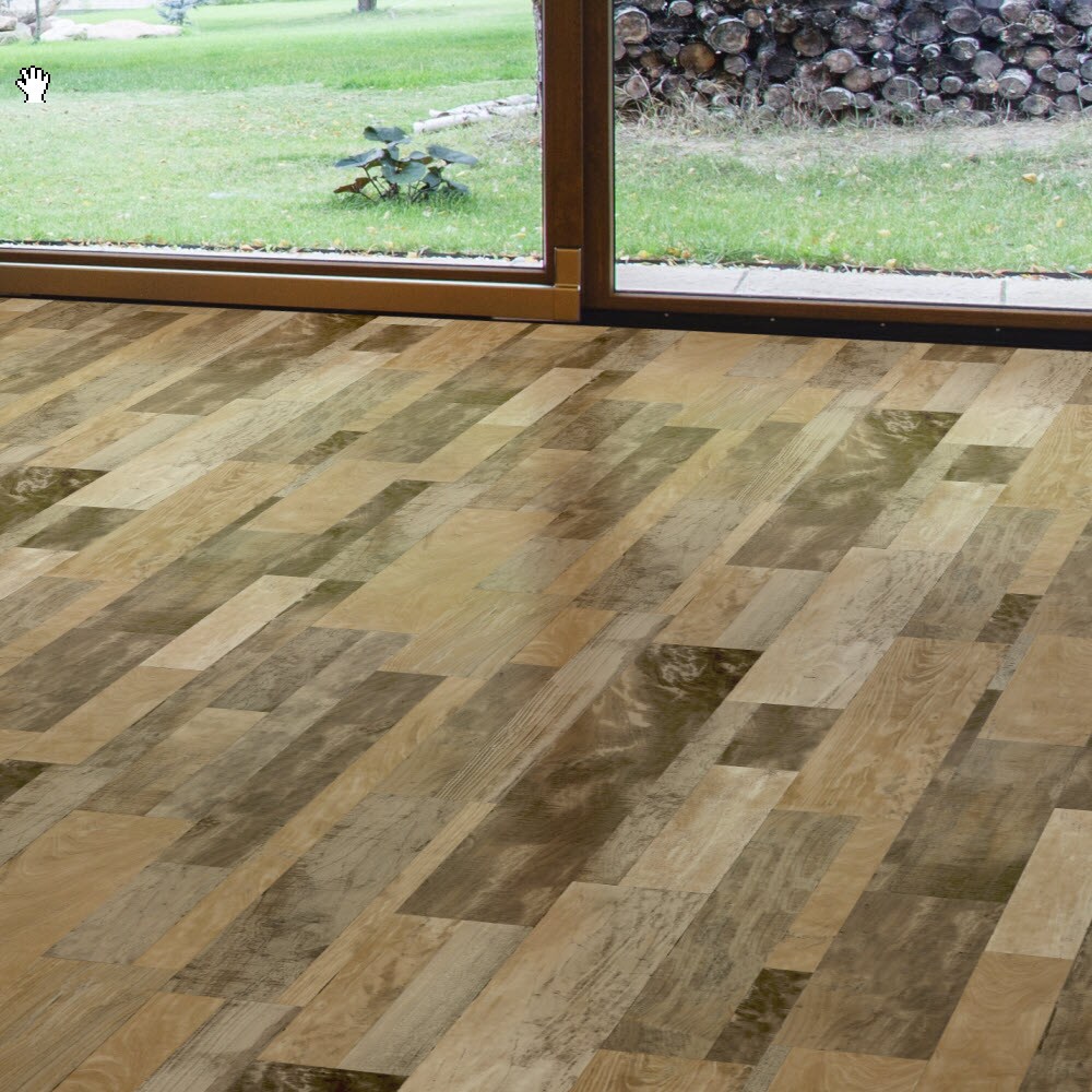 Congoleum AirStep Advantage Curious 12-ft W x Cut-to-Length Magic Trick Wood Look Low-Gloss Finish Sheet Vinyl