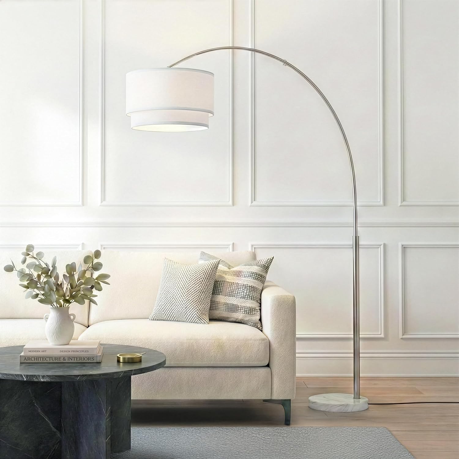 Brightech 81-in Brushed Nickel Arc Floor Lamp C0-A6GF-HL6A at