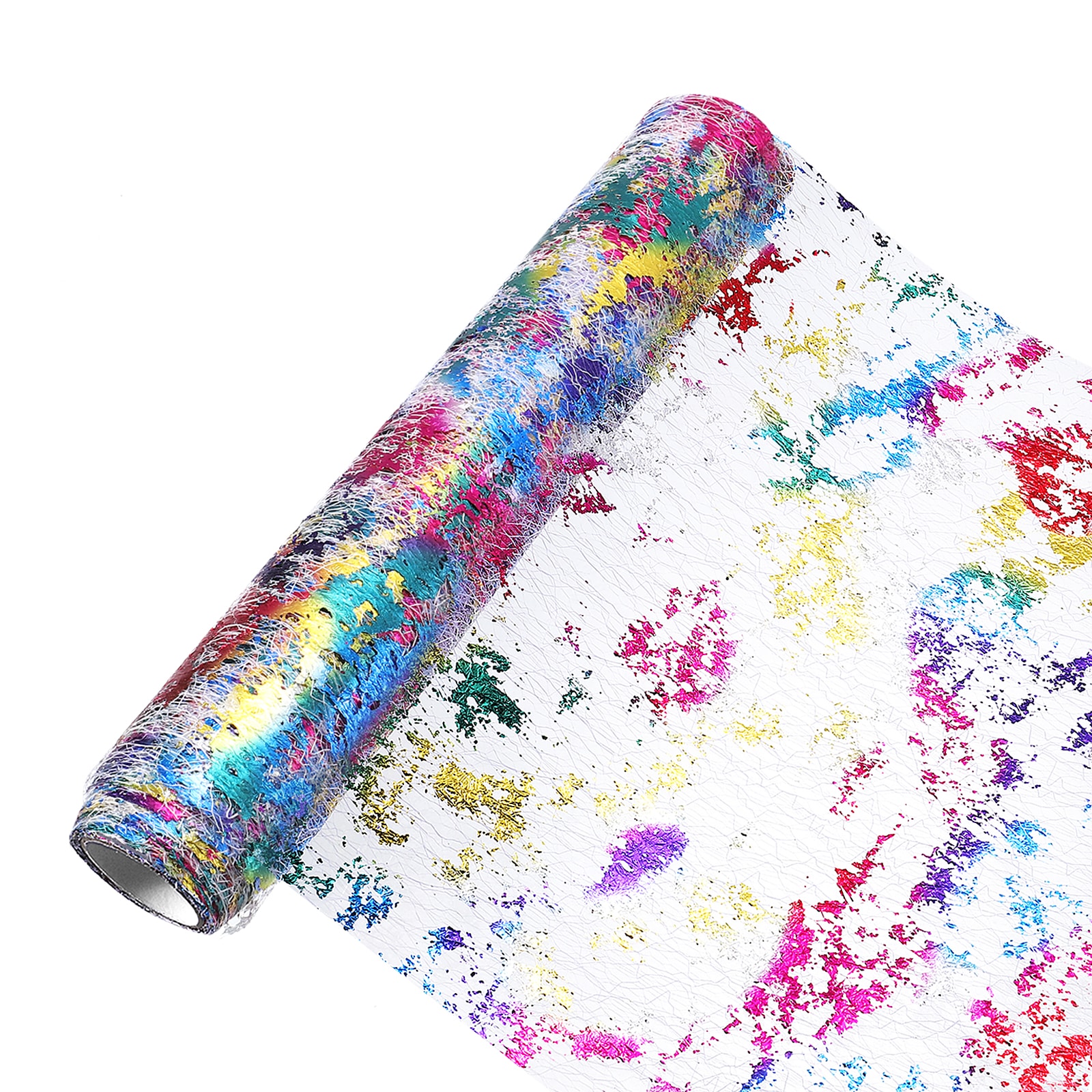 Unique Bargains - Rainbow Table Runner 11 x 180inch Metallic Foil Thin Mesh Table Runner Roll for...