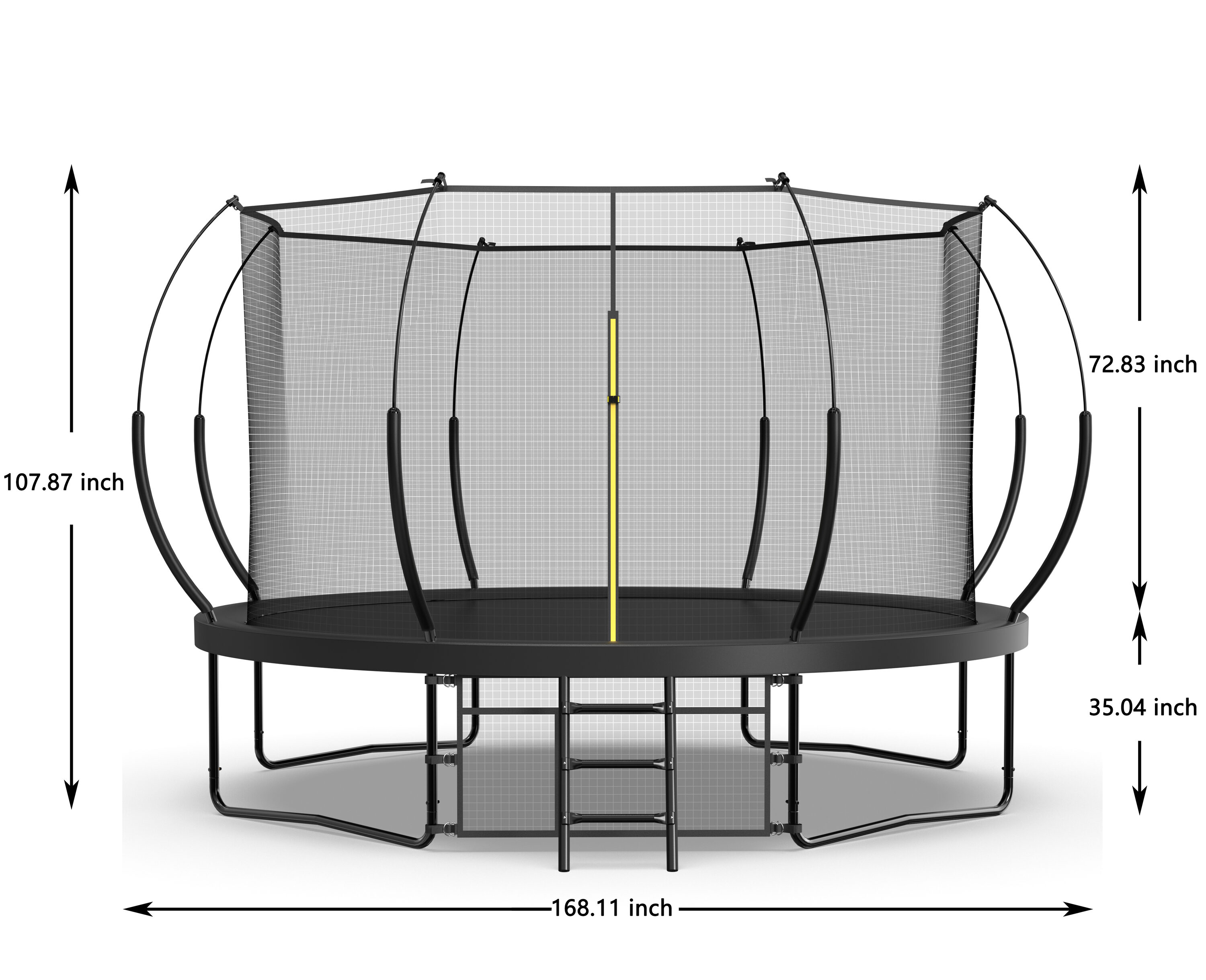 Kahomvis Trampolines 16-ft Round Backyard In Black In The Trampolines 