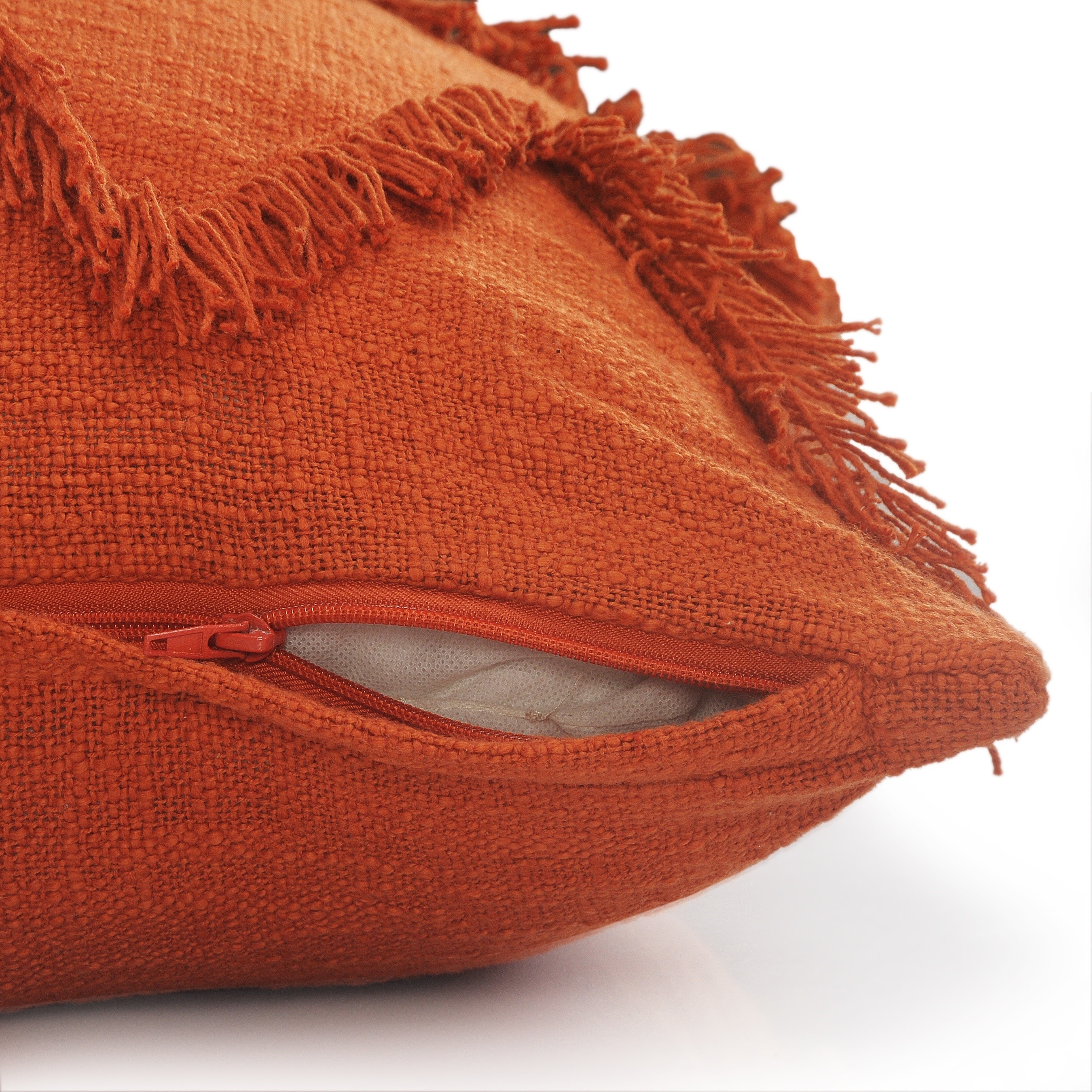 Cinnamon Chevron Shag Square Throw Pillow, 20" x 20"
