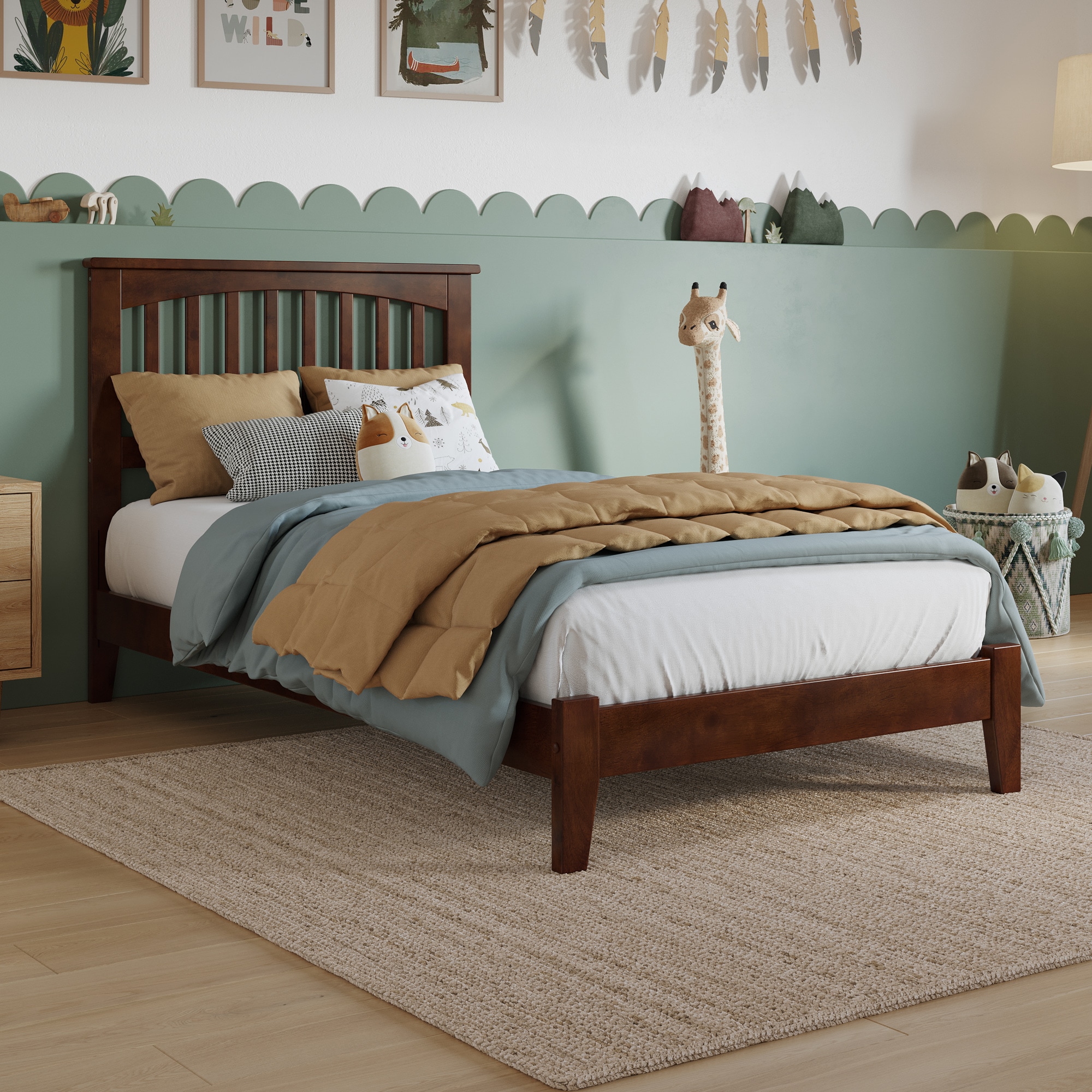 AFI AT8721004 Mission Walnut Twin Wood Low-profile Bed