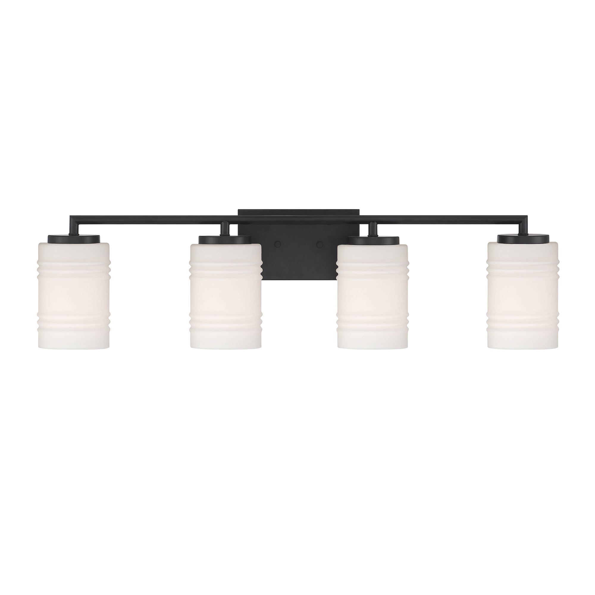 Leavenworth Sleek Matte Black 33" Outdoor Vanity Light with Etched Glass