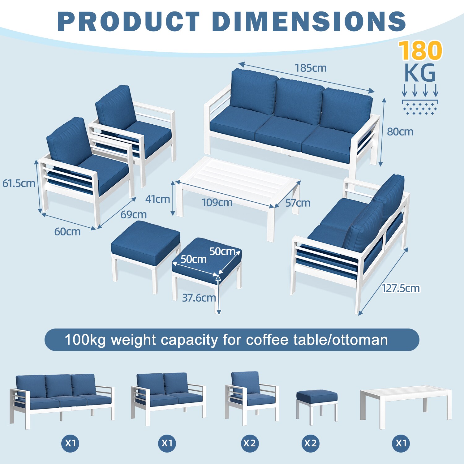 AECOJOY 16301WHBU-LS02 Patio-Conversation-Sets - View #4