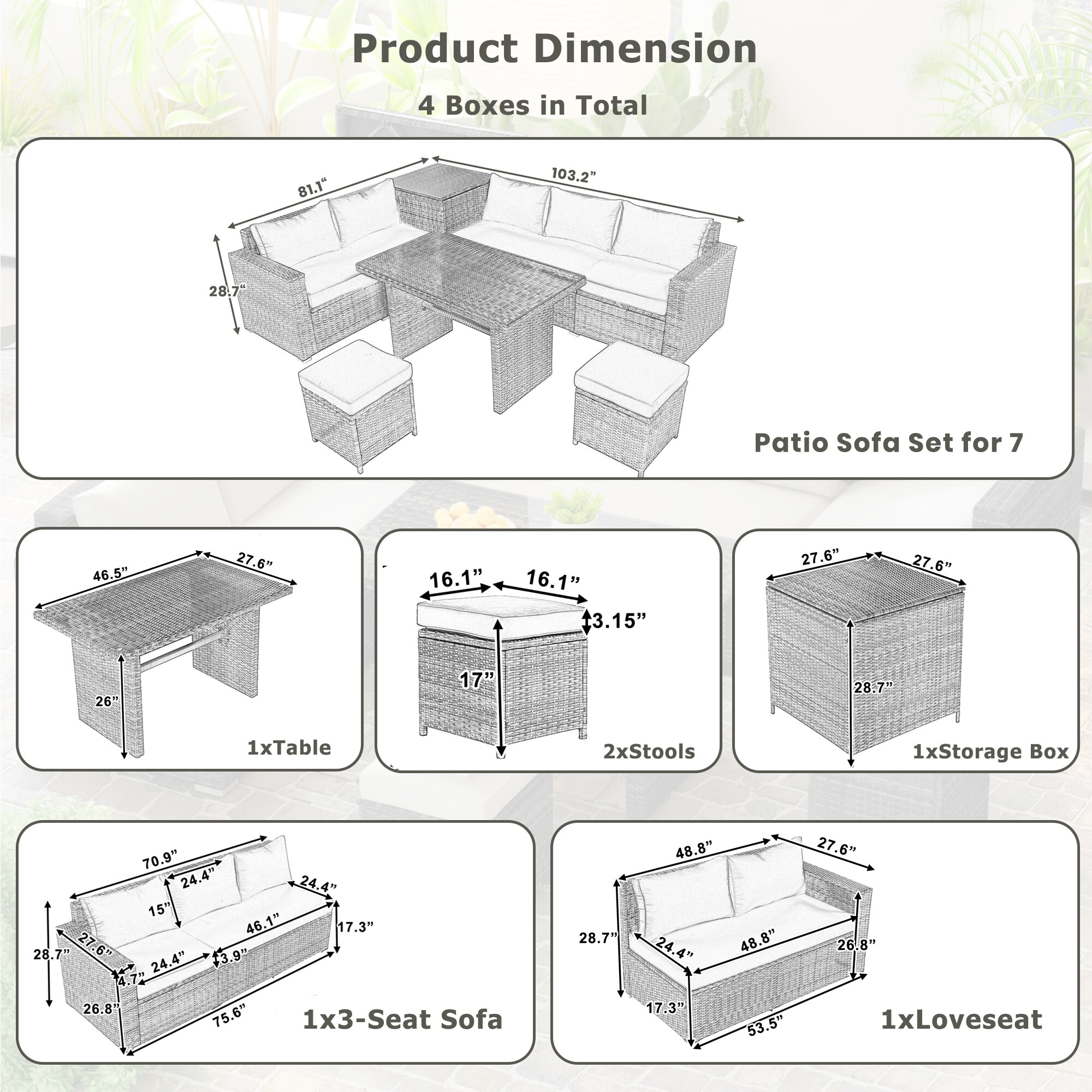 Nestfair FETOP0005G Patio-Sofas-Daybeds - View #9
