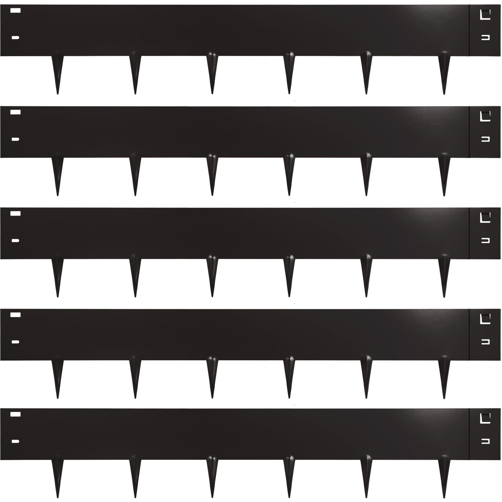 Adrinfly  Landscape Edging Border 40 inch Strips 6 inch Depth Metal Edging for Backyard Lawn Garden Playground 5 Pack Black