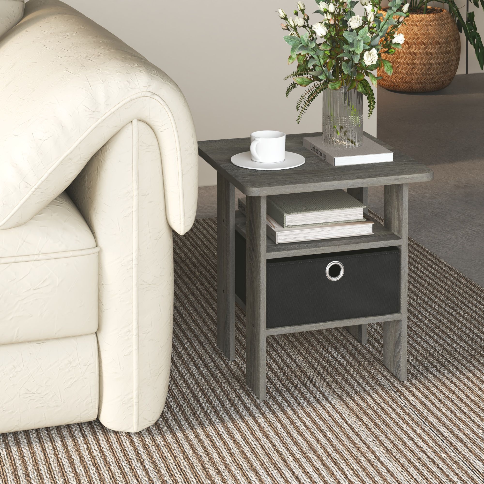 HomLux 11157GYW/BK-A End-Tables - View #2