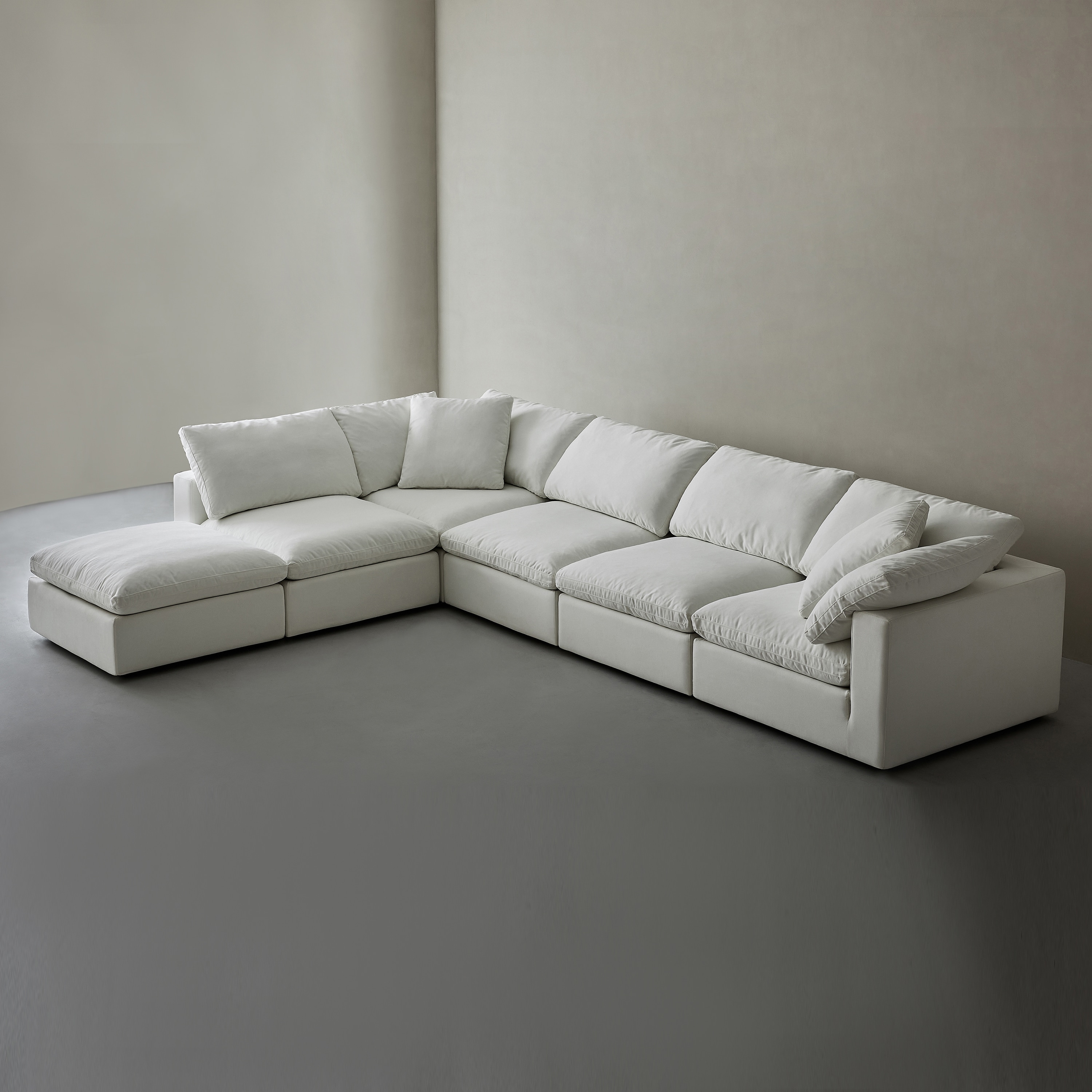 YSWZ5+1T-PW Sofa 157-in W Casual Pearl White Linen Sofa with Slipcover