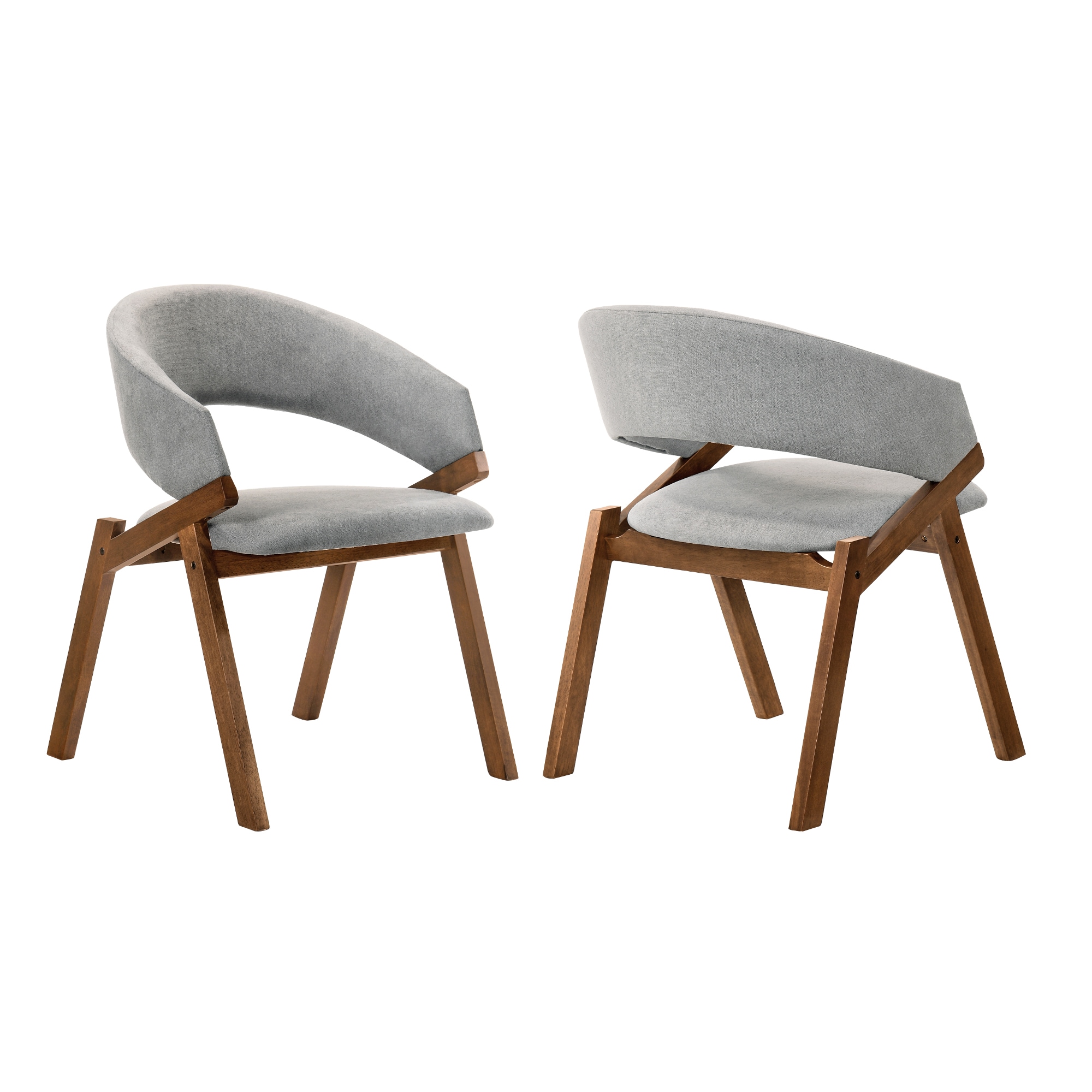 Armen Living LCTASIGRWA Set of 2 Contemporary/Modern Polyester Upholstered Dining Arm Chair (Wood Frame)