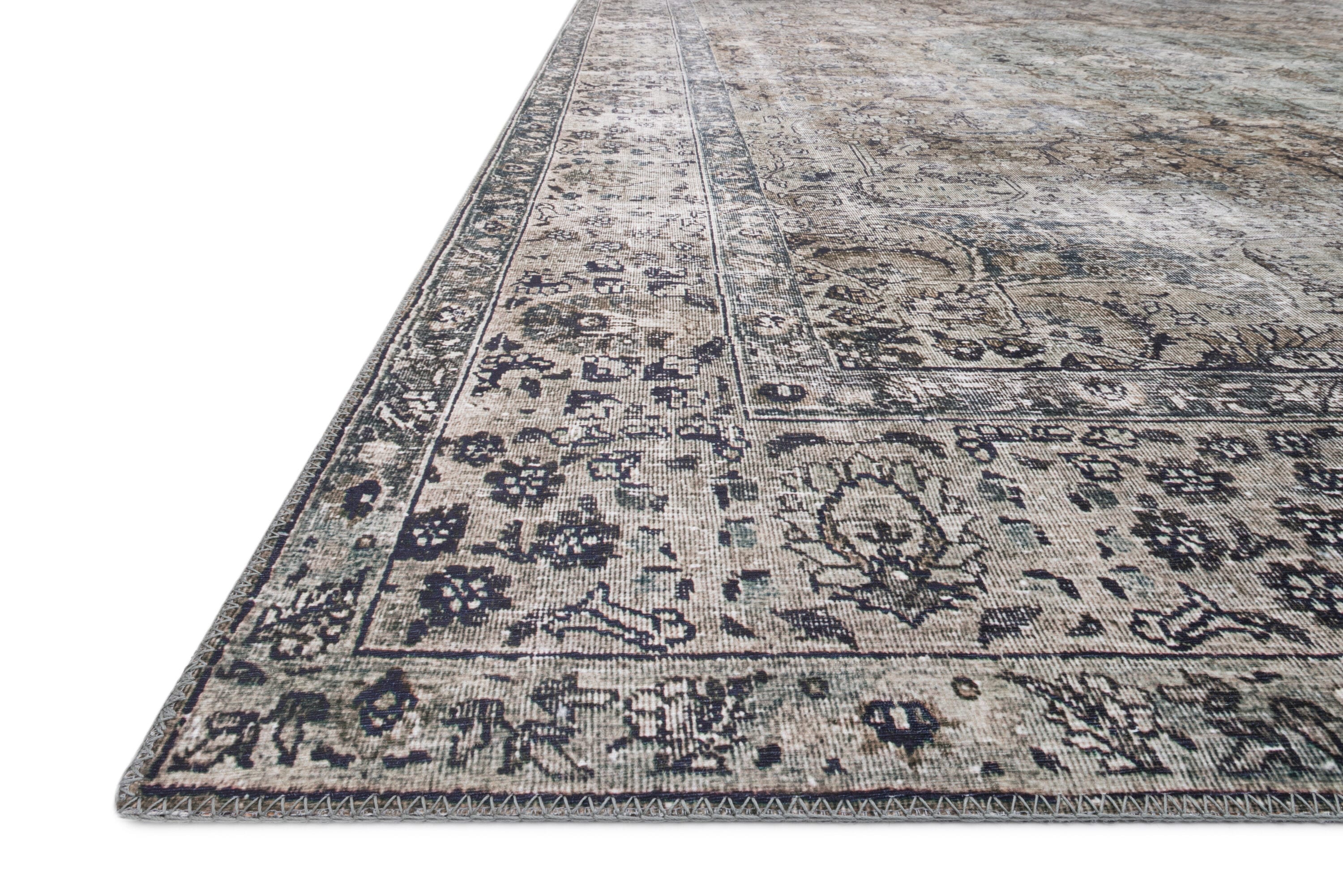 Reversible Gray Synthetic 24"x60" Stain-Resistant Area Rug