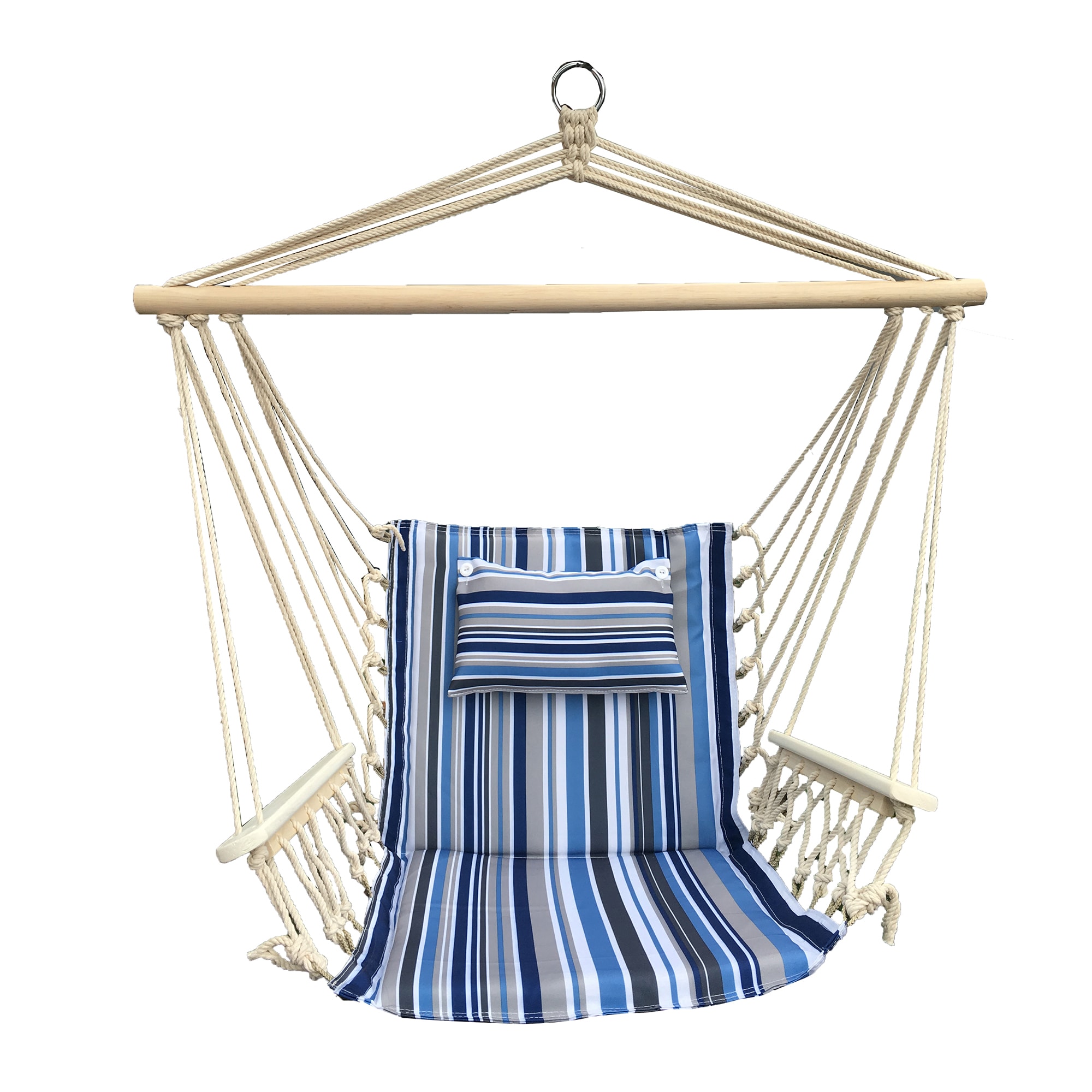 BACKYARD EXPRESSIONS PATIO · HOME · GARDEN 914978-NM Hammock Chair Hanging Rope Swing Quality Comfortable and Breathable Fabric-Indoor/Outdoor-Aqua 12 Patterns 
