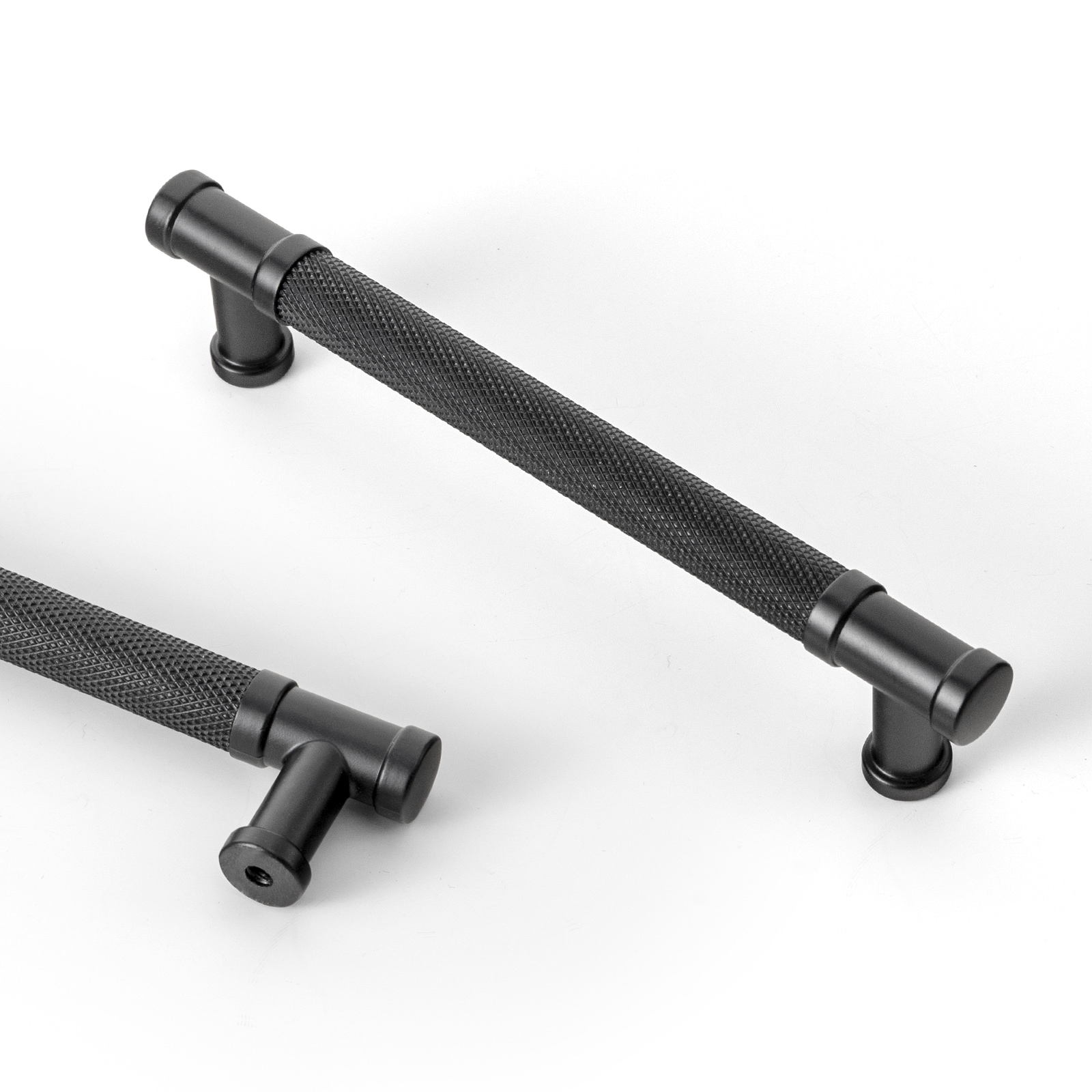 Miaokesen 2210B-128 5-1/16-in , 128mm Center to Center Matte Black Cylindrical Bar 6 -Pack