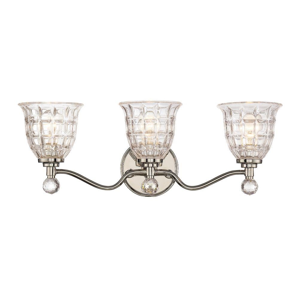  LW-SH512430 24-in 3-Light Polished Nickel Transitional Vanity Light Bar