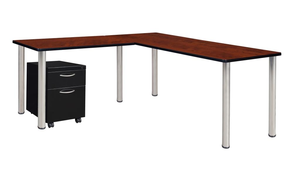 red l shaped desk