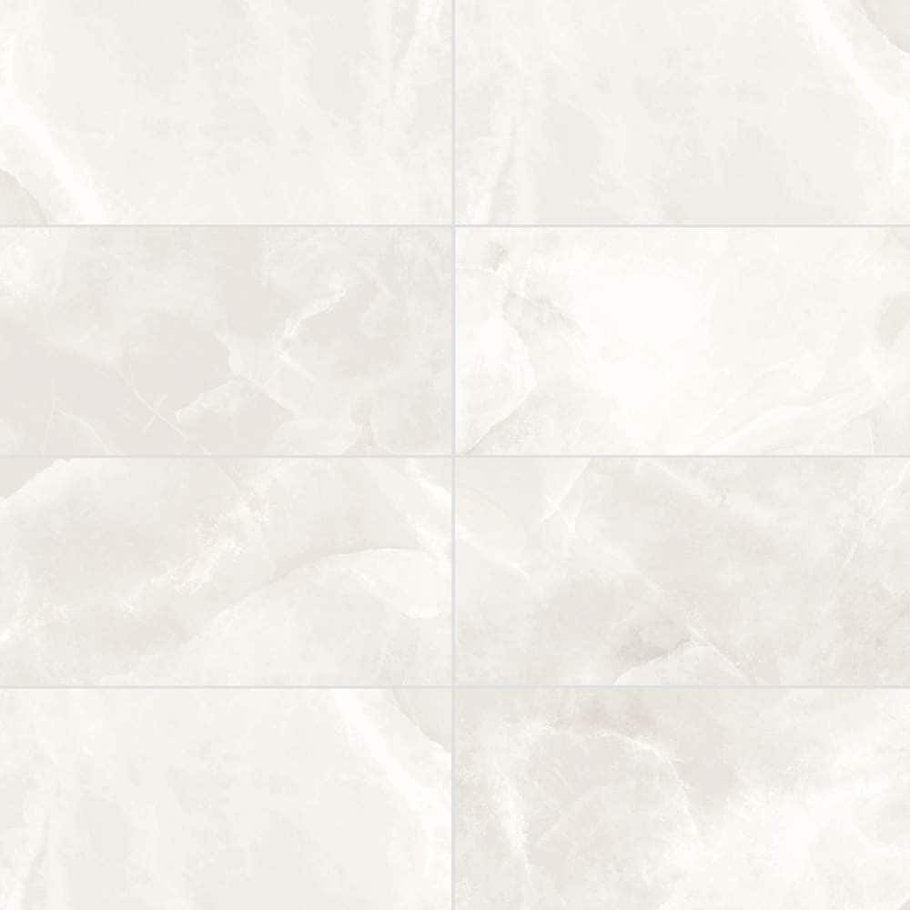 The Tile Life Geo Lush Matte White 12-in x 24-in Matte Porcelain Marble ...