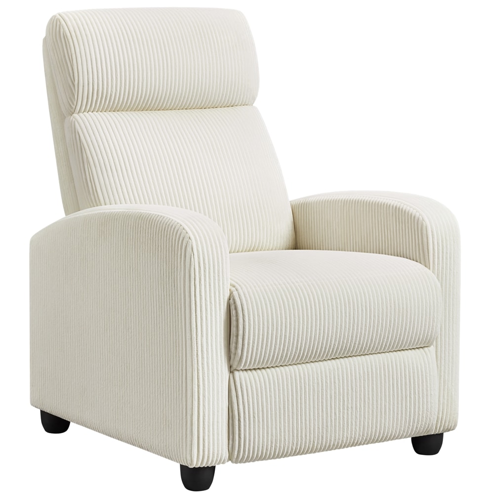 Yaheetech - 26.5-in W Beige Corduroy Adjustable Modern Recliner Sofa